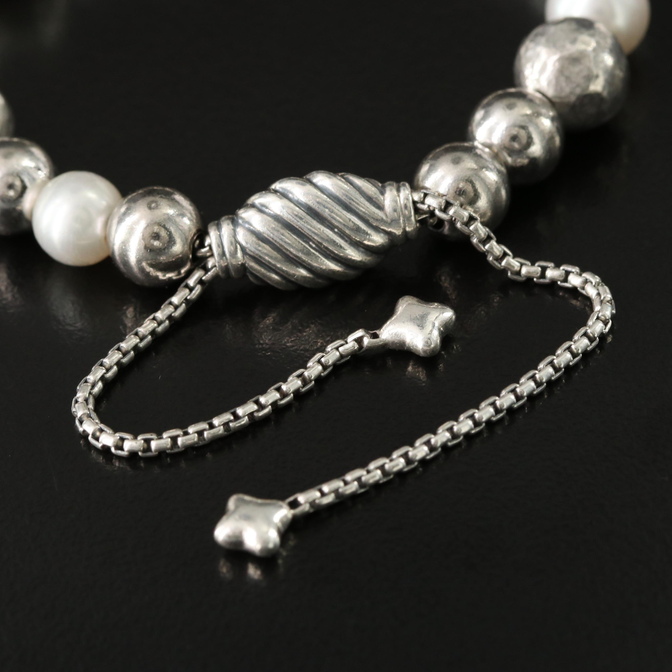 David Yurman DY Elements Sterling Pearl Bracelet