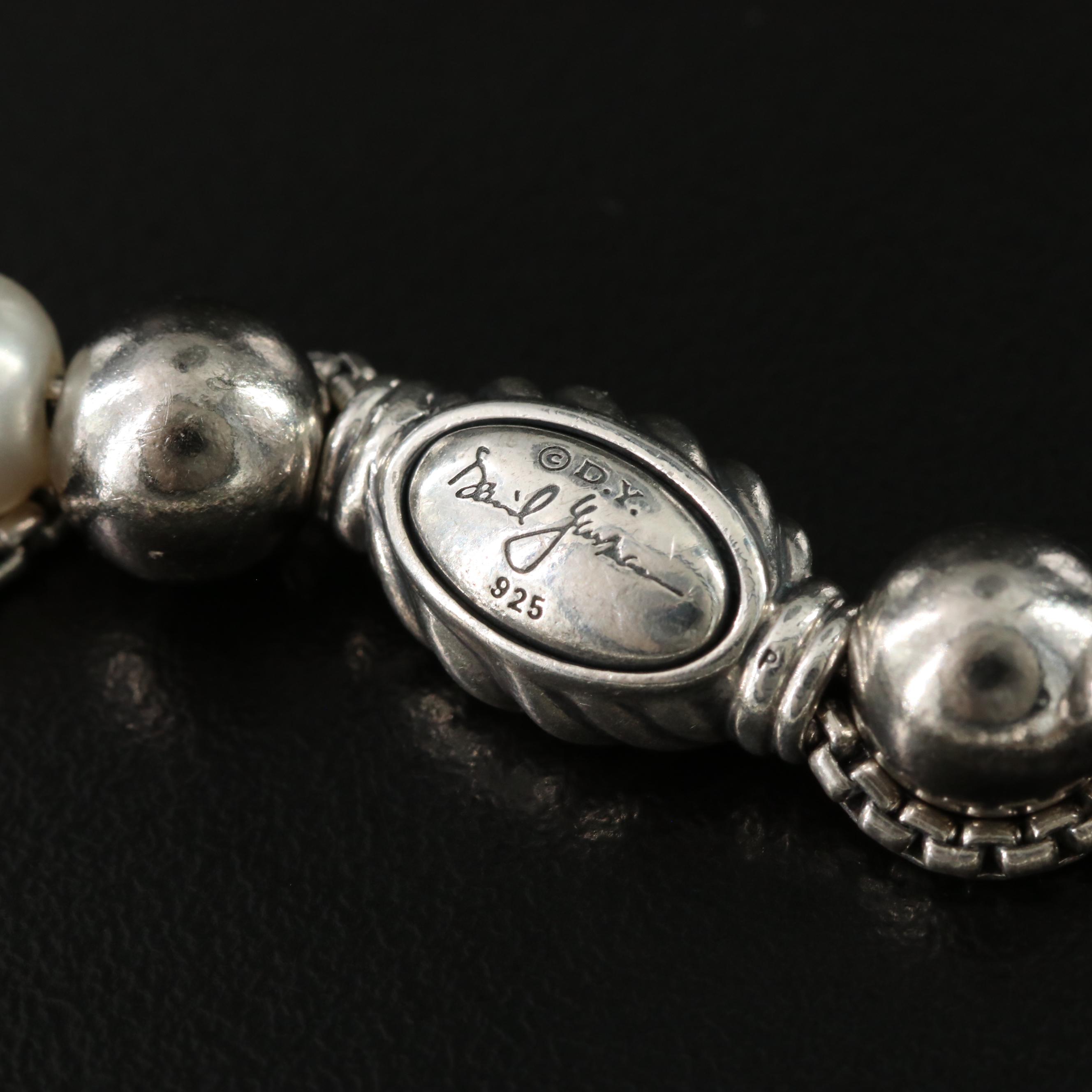 David Yurman DY Elements Sterling Pearl Bracelet