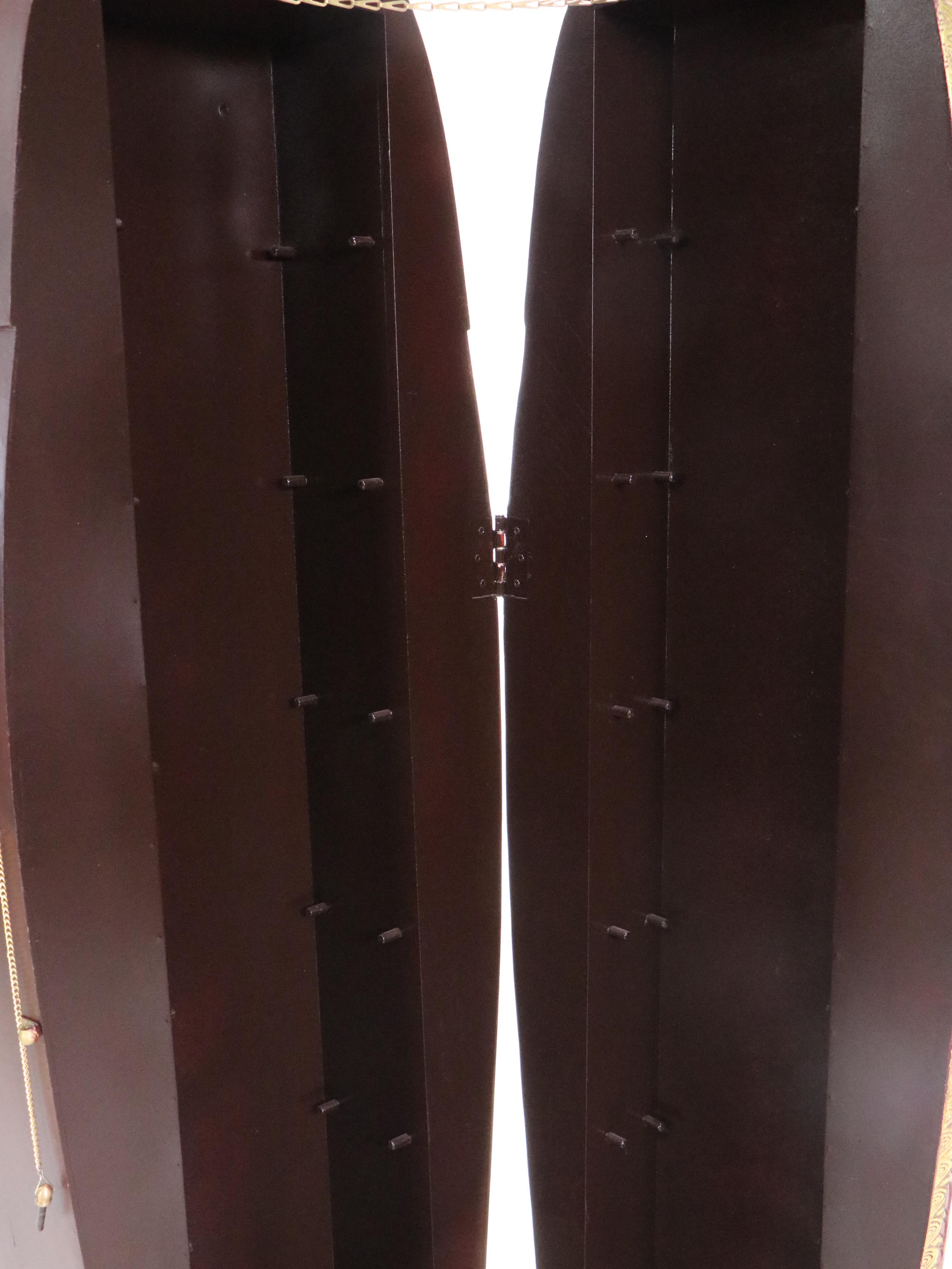 Egyptian Revival Style Parcel-Gilt and Paint-Decorated Sarcophagus-Form Cabinet