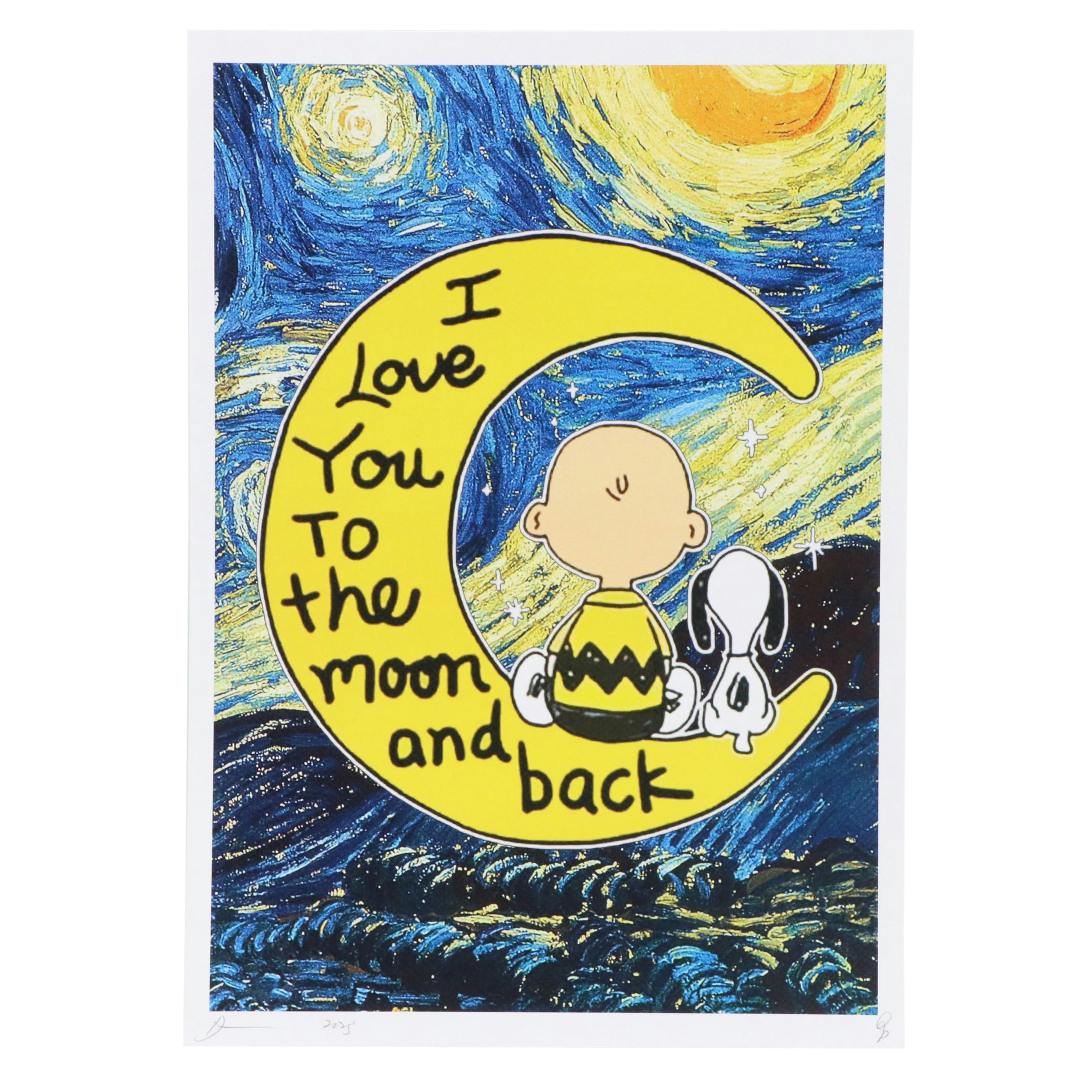 Death NYC Pop Art Graphic Print "I Love You to the Moon and Back," 2025