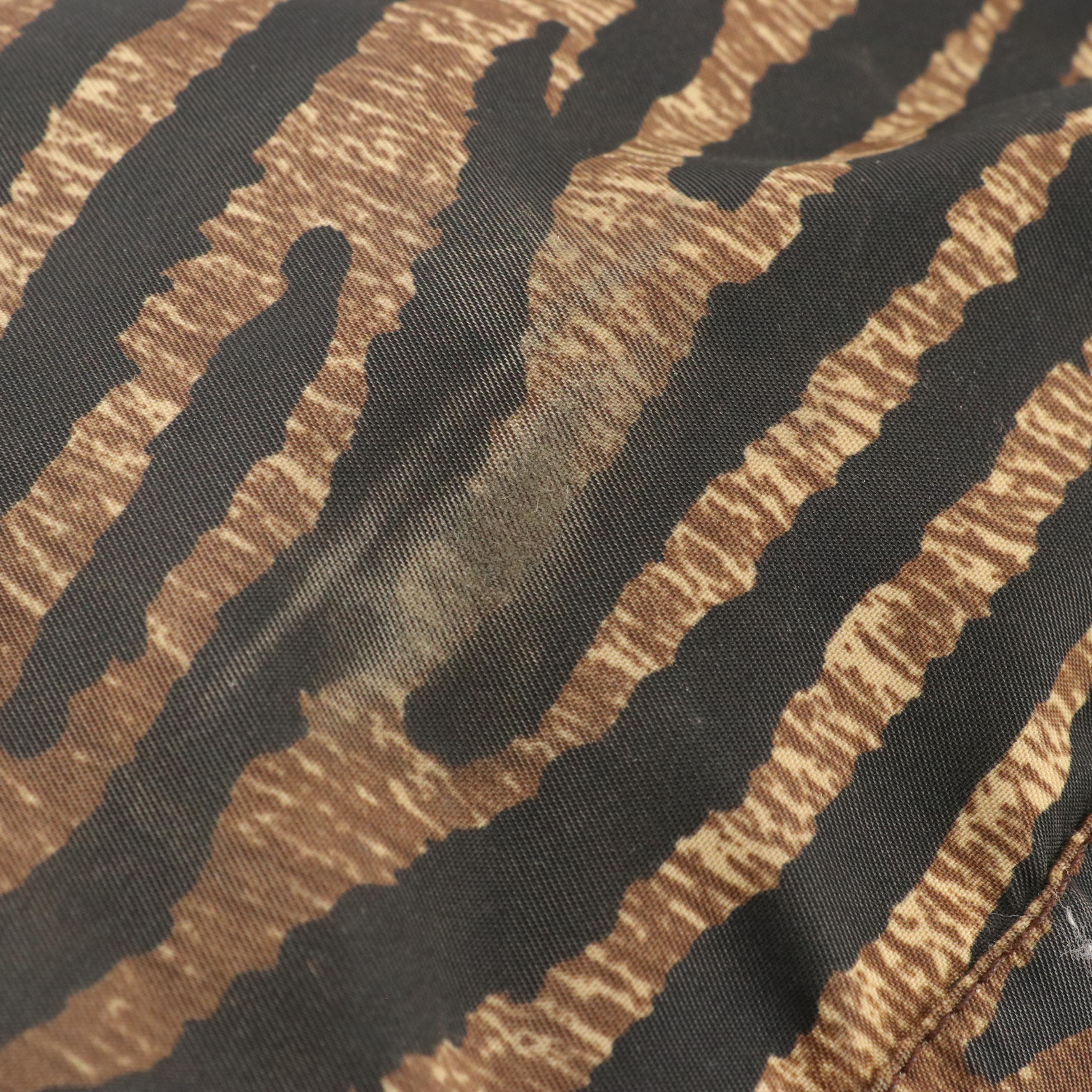 Prada Large Shoulder Bag in Tiger Print Tessuto Nylon with Leather Handles