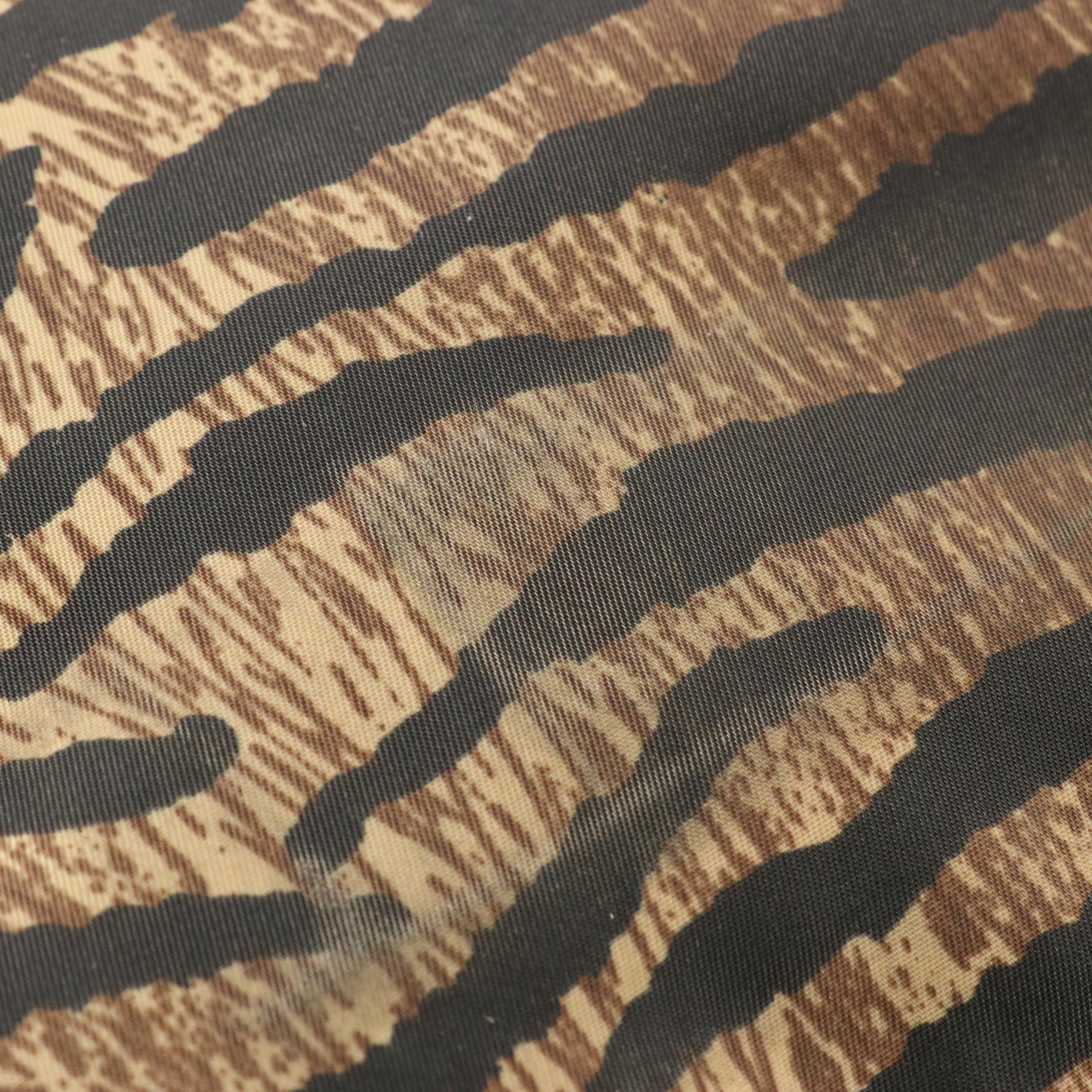 Prada Large Shoulder Bag in Tiger Print Tessuto Nylon with Leather Handles