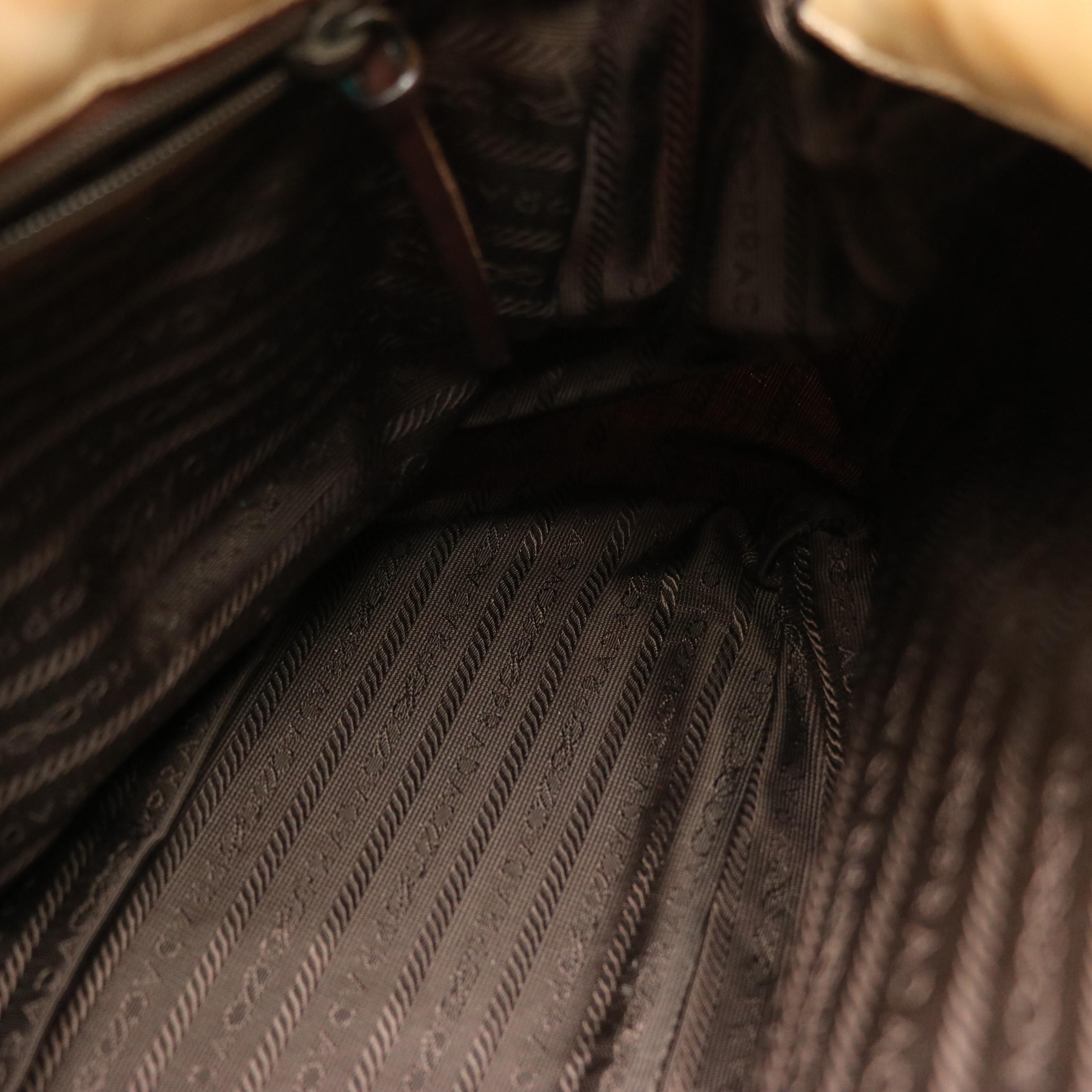 Prada Python Shoulder Bag in Beige Tessuto Nylon