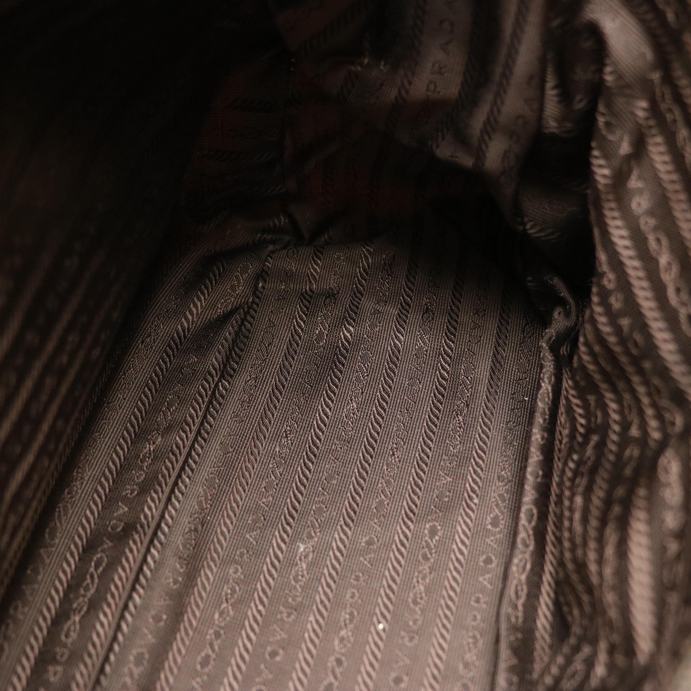 Prada Python Shoulder Bag in Beige Tessuto Nylon