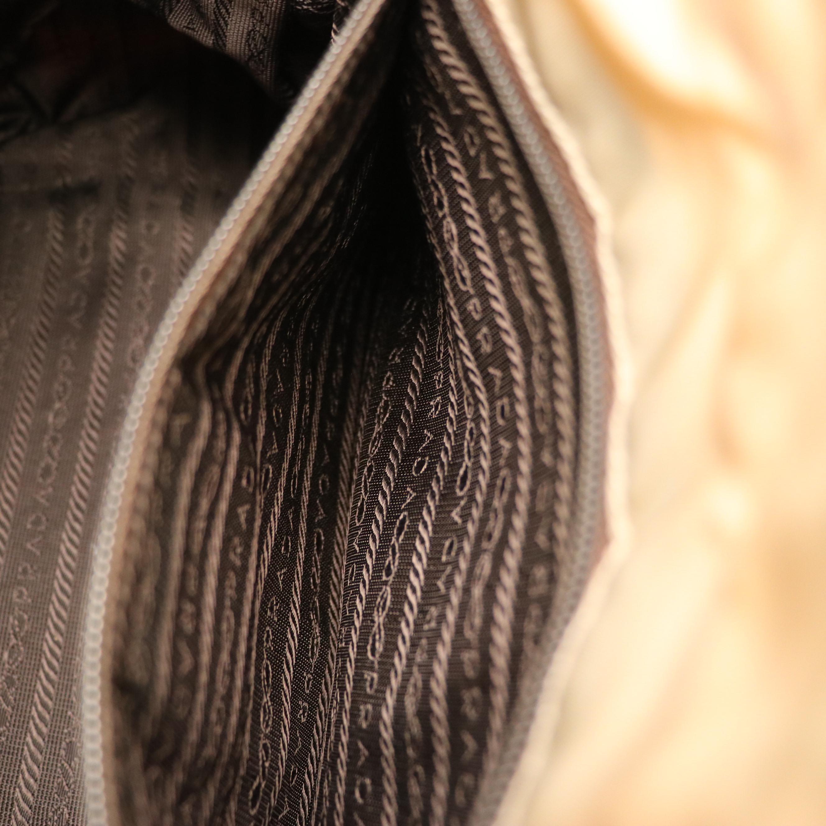 Prada Python Shoulder Bag in Beige Tessuto Nylon