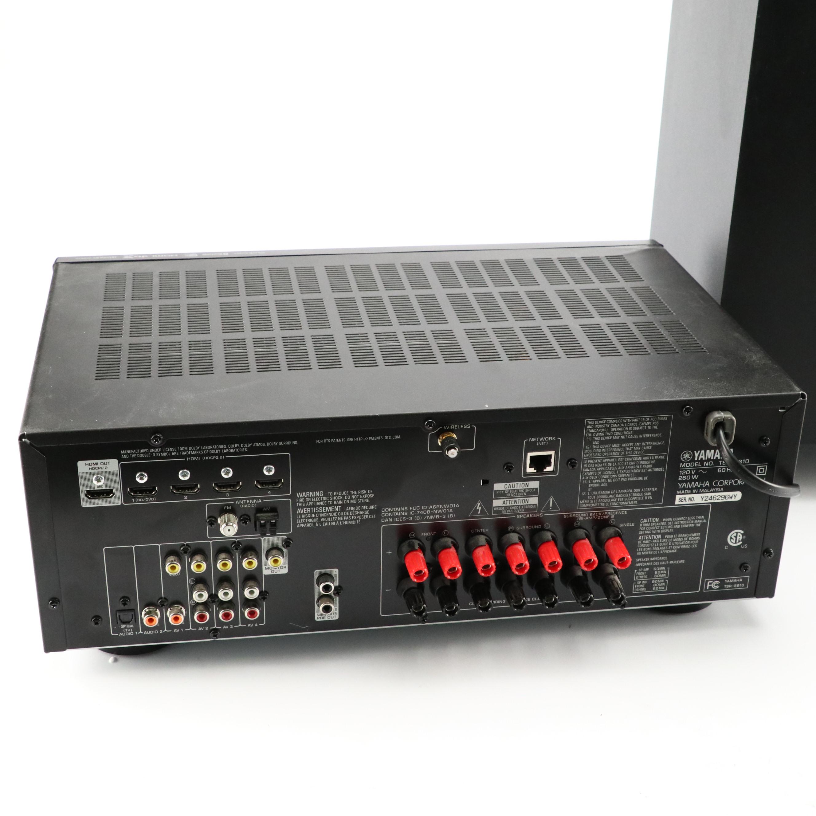 Yamaha TSR-5810 AV Receiver with JBL SUB135 Subwoofer Speaker