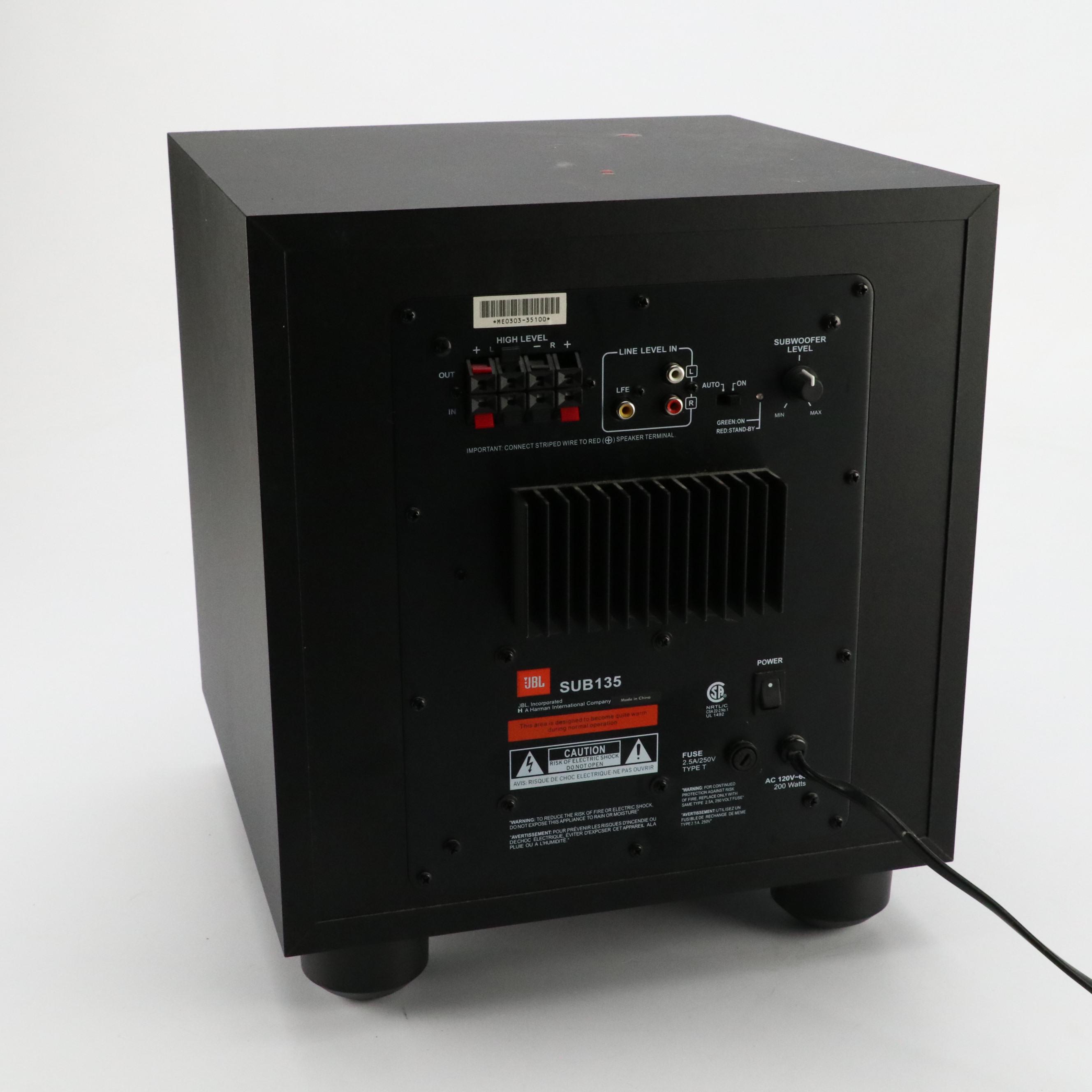 Yamaha TSR-5810 AV Receiver with JBL SUB135 Subwoofer Speaker