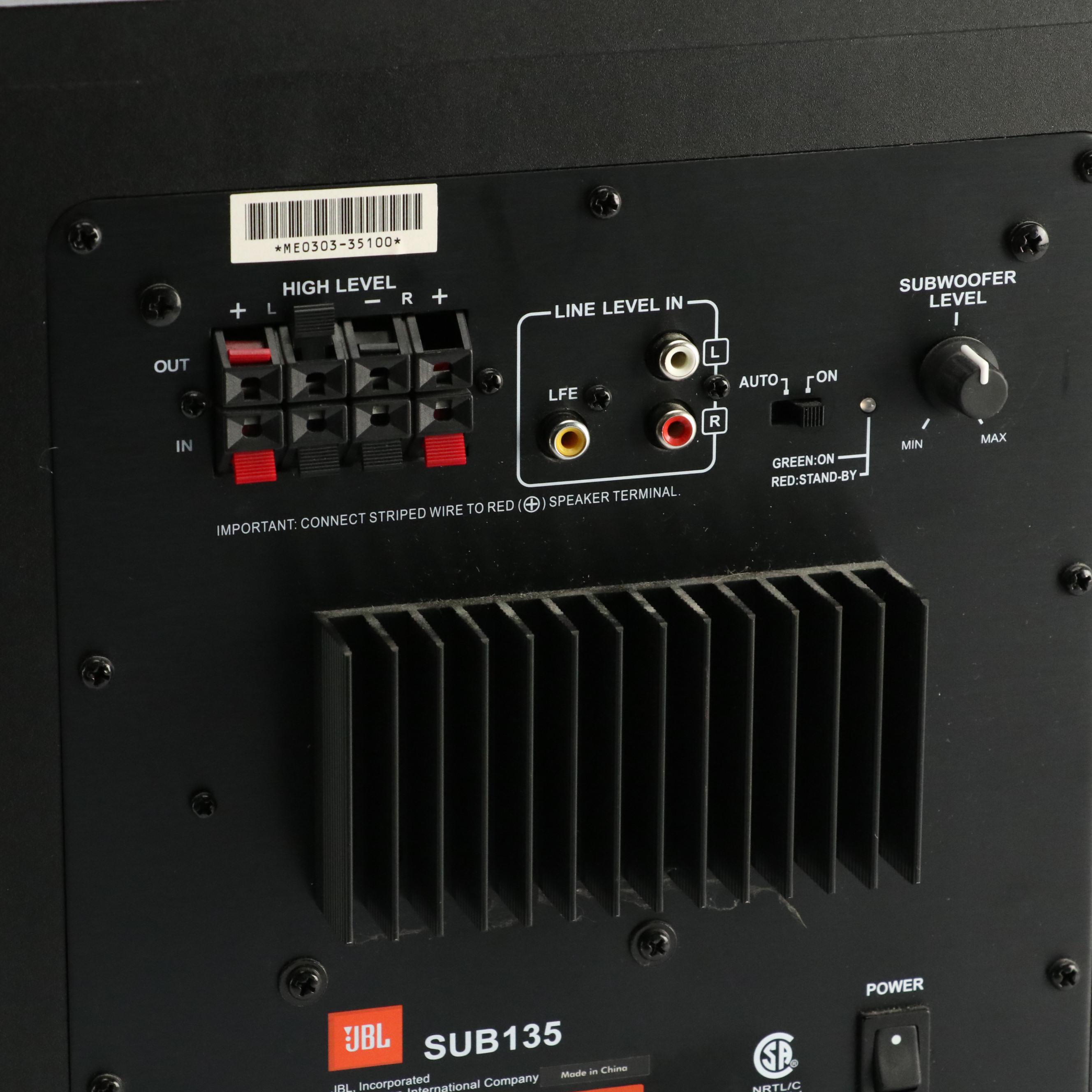 Yamaha TSR-5810 AV Receiver with JBL SUB135 Subwoofer Speaker