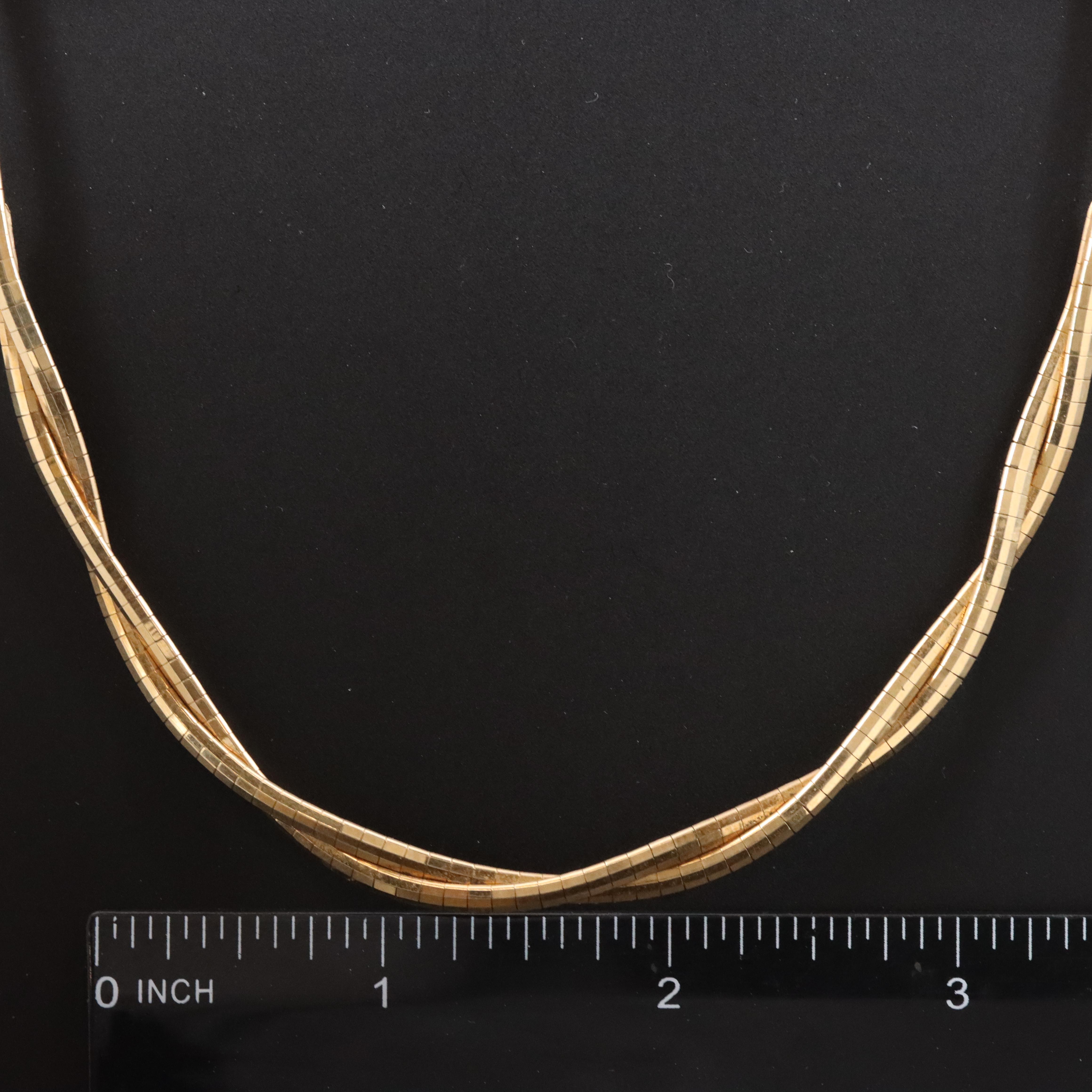 Italian 14K Twist Omega Chain Necklace