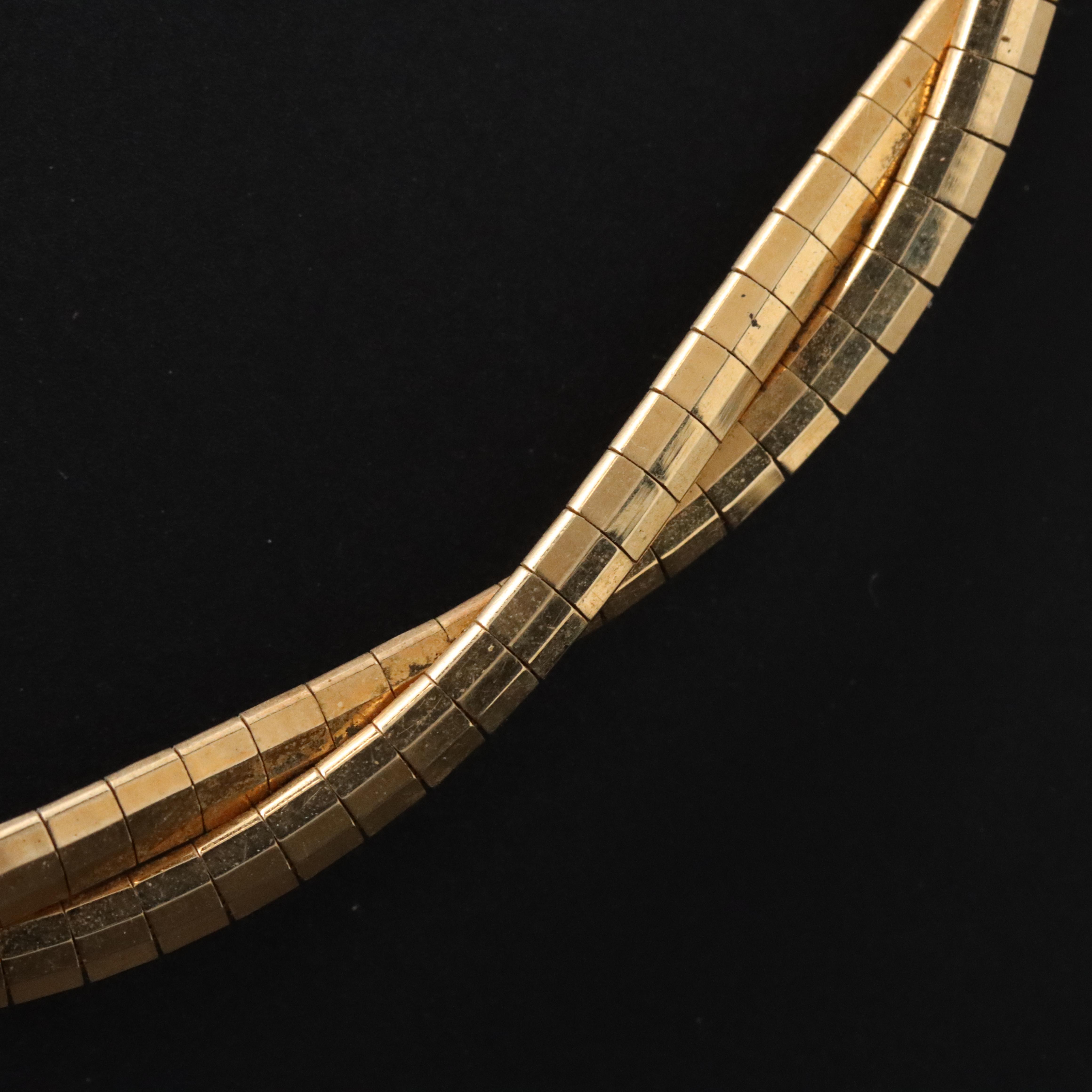 Italian 14K Twist Omega Chain Necklace