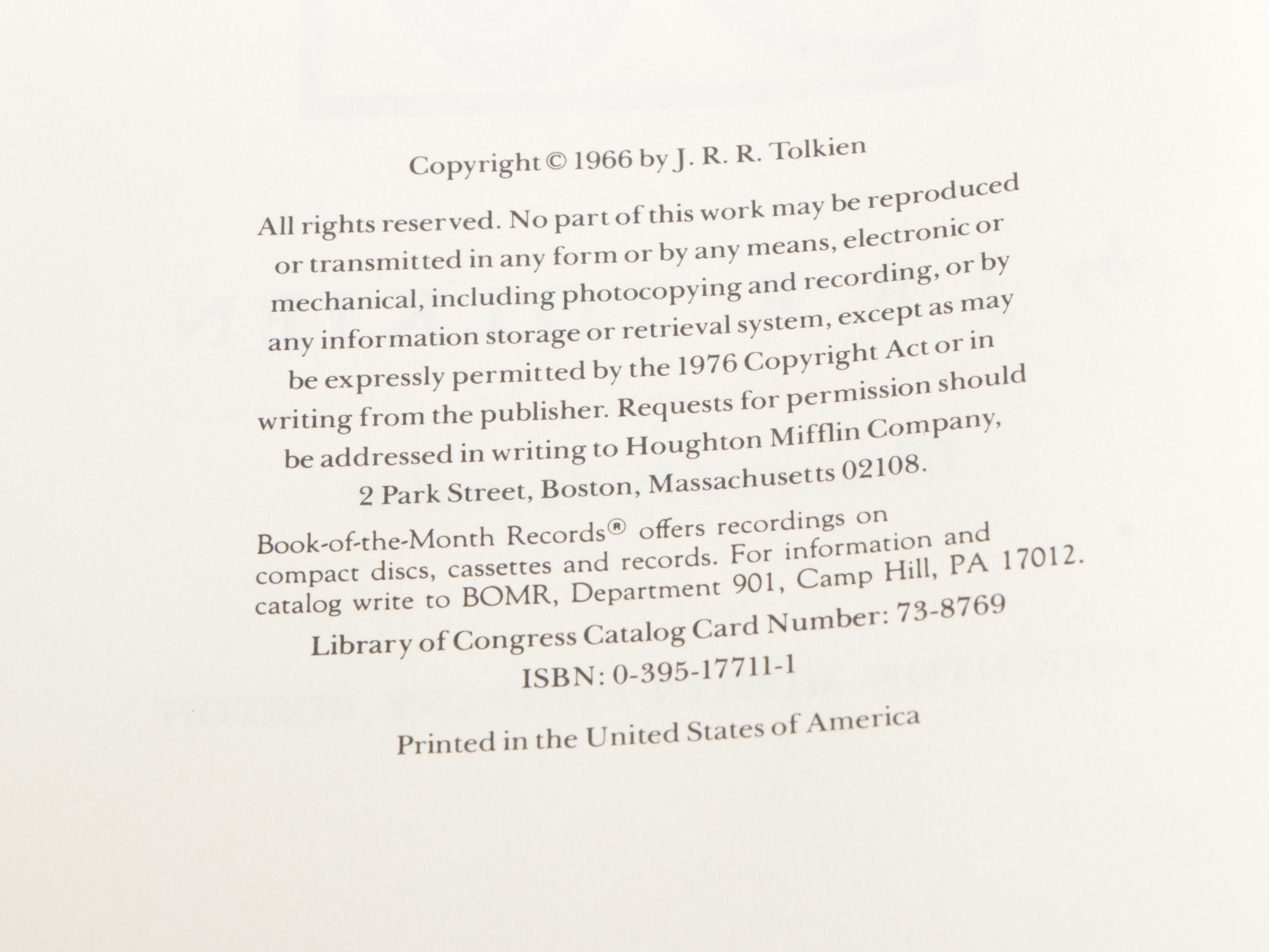 50th Anniversary Edition "The Hobbit" by J. R. R. Tolkien, 1987