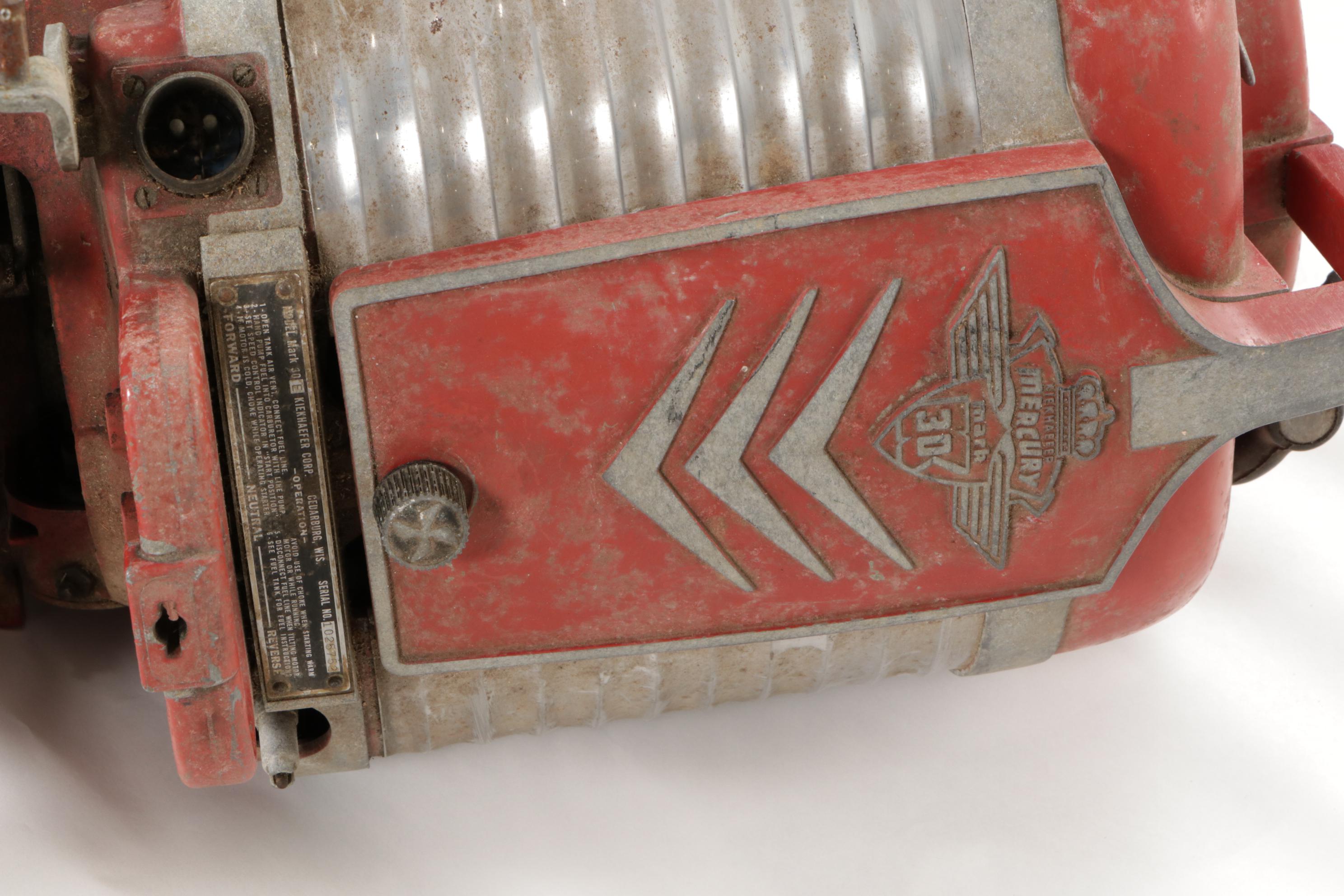 Mercury Mark 30 Turbo Four Outboard Boat Motor, Mid-20th Century