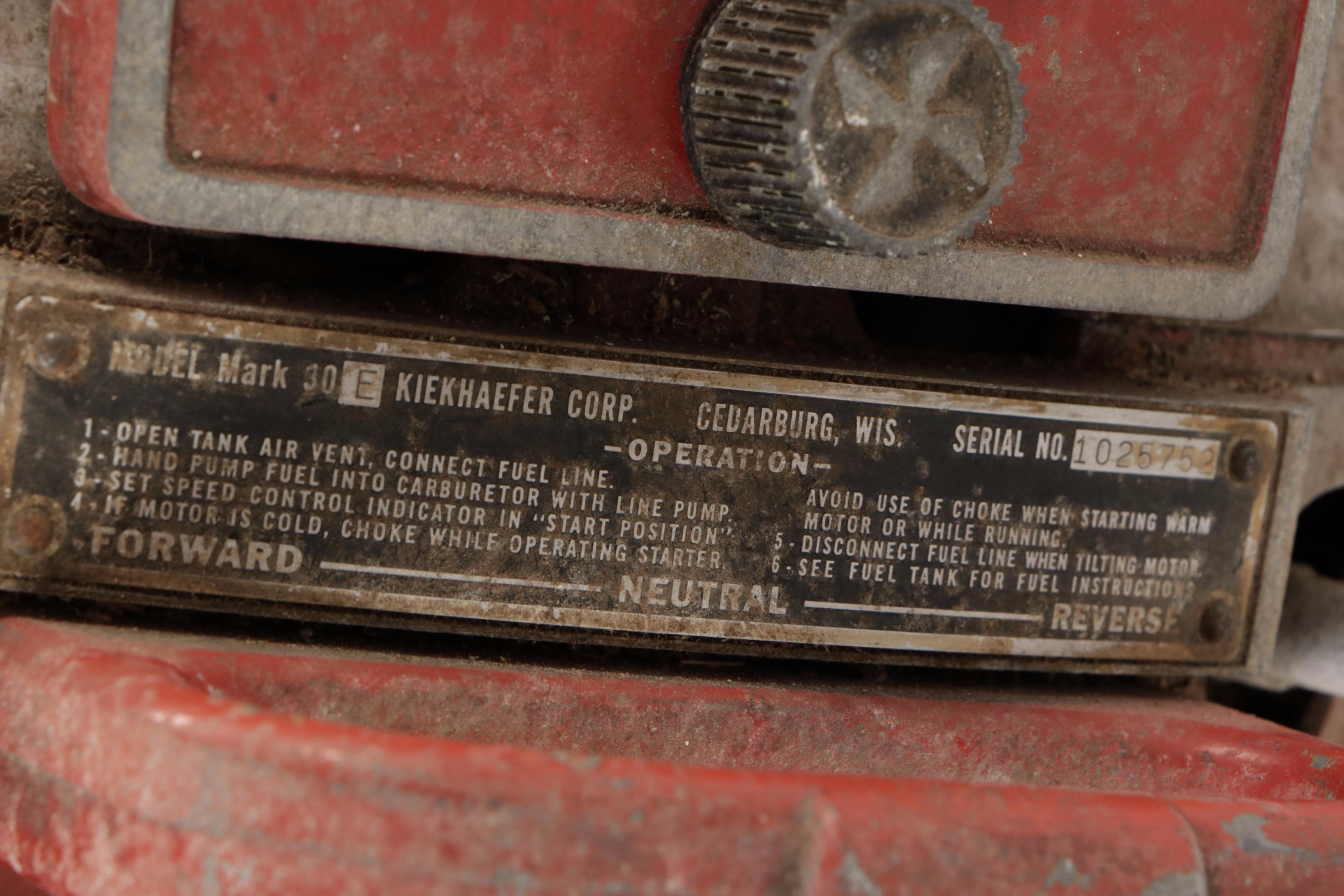 Mercury Mark 30 Turbo Four Outboard Boat Motor, Mid-20th Century