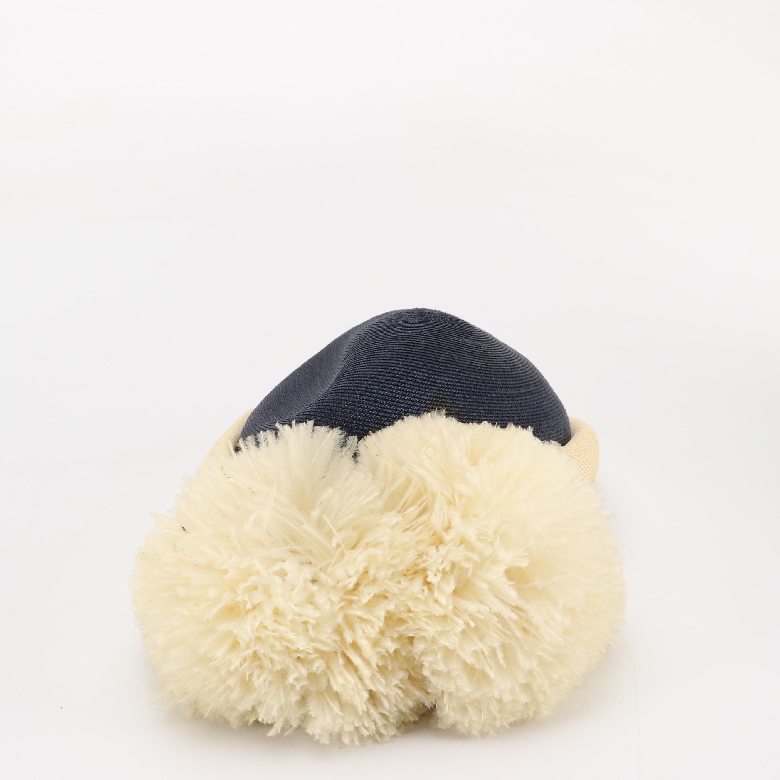 Vintage Jan Leslie Pom-Pom Hat and Other Disc Hats with Peony Floral Hat Box