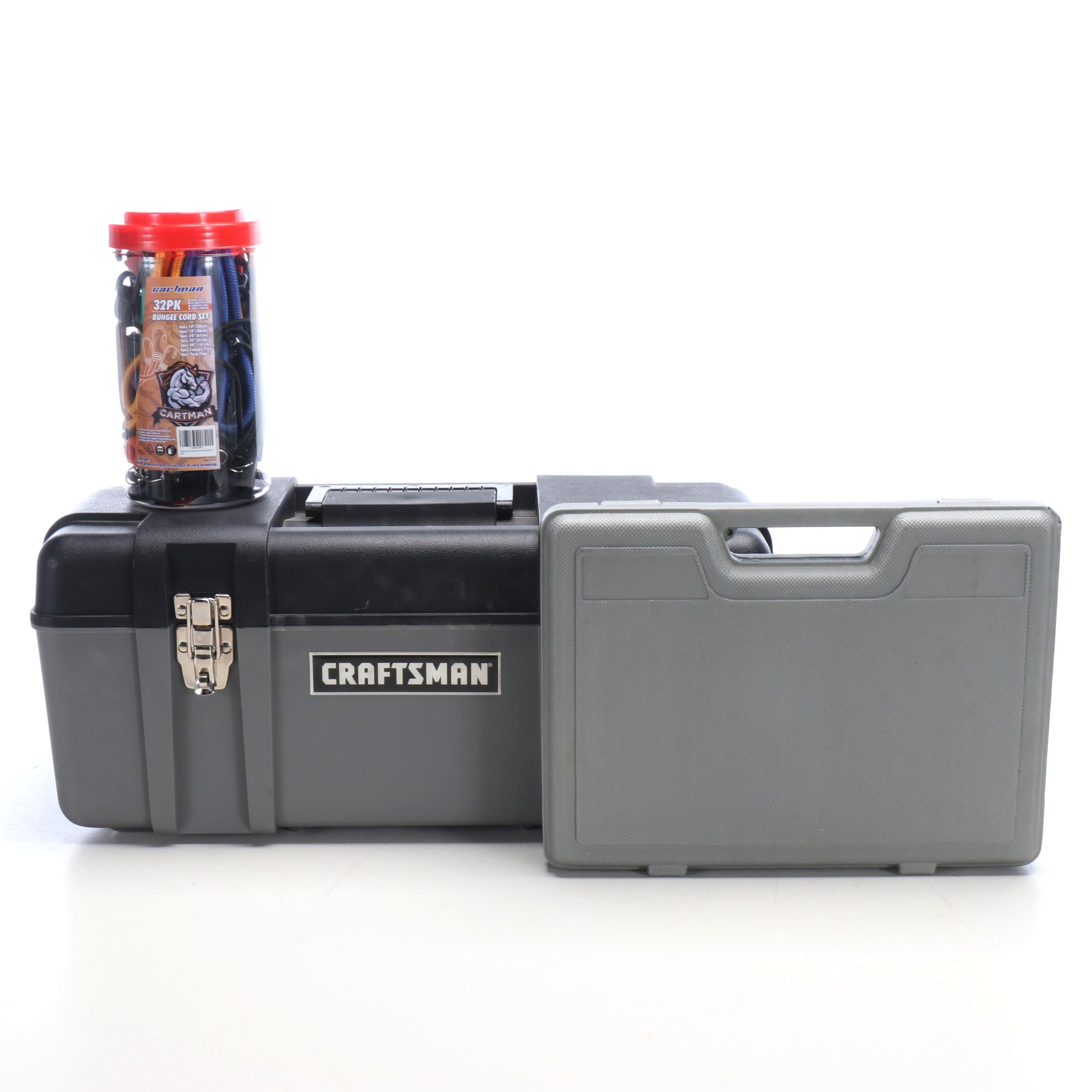 Craftsman Tool Box with Screwdrivers, Drill Bits, Bungee Cords and More