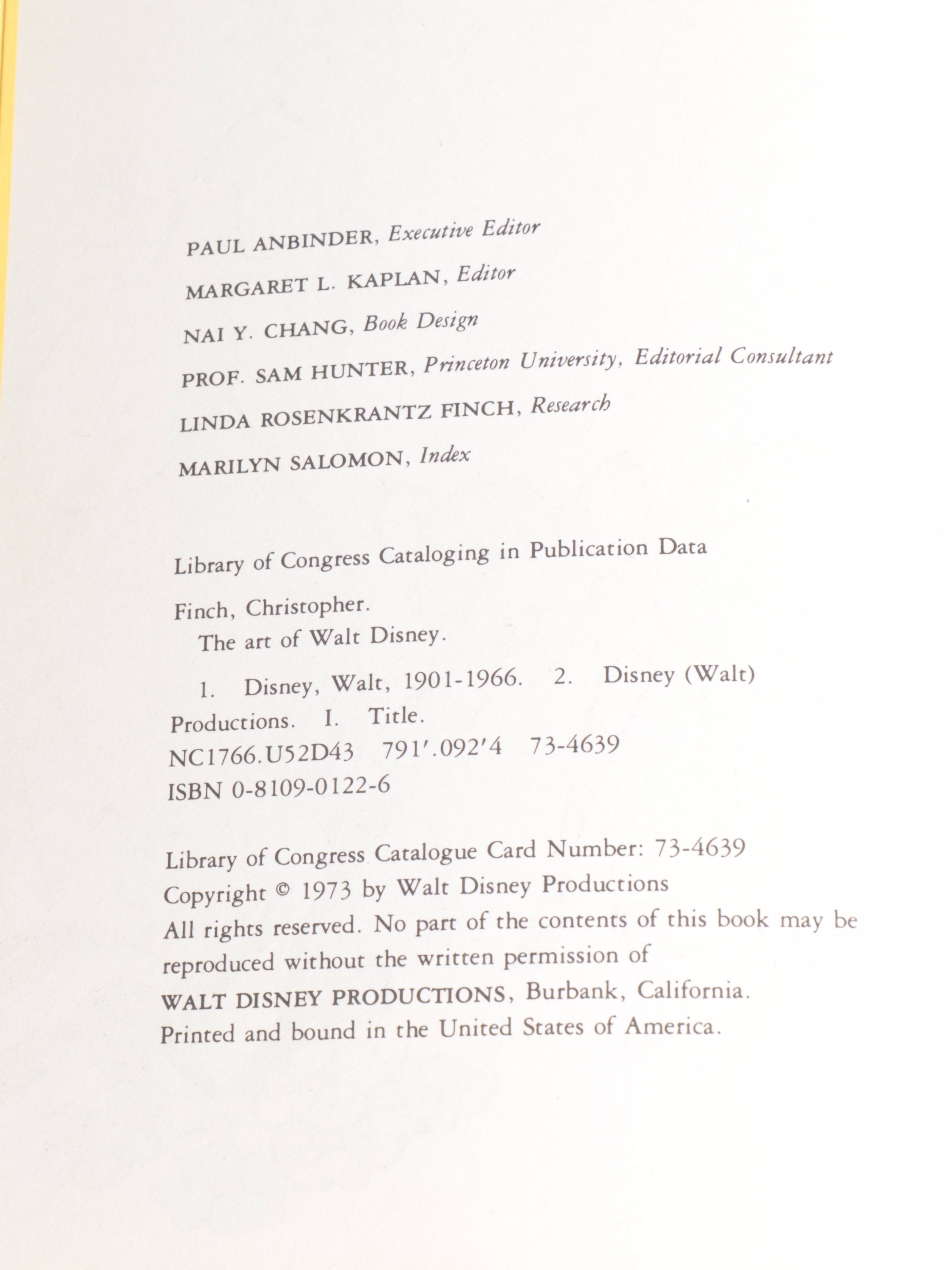 First Edition "The Art of Walt Disney" by Christopher Finch, 1973