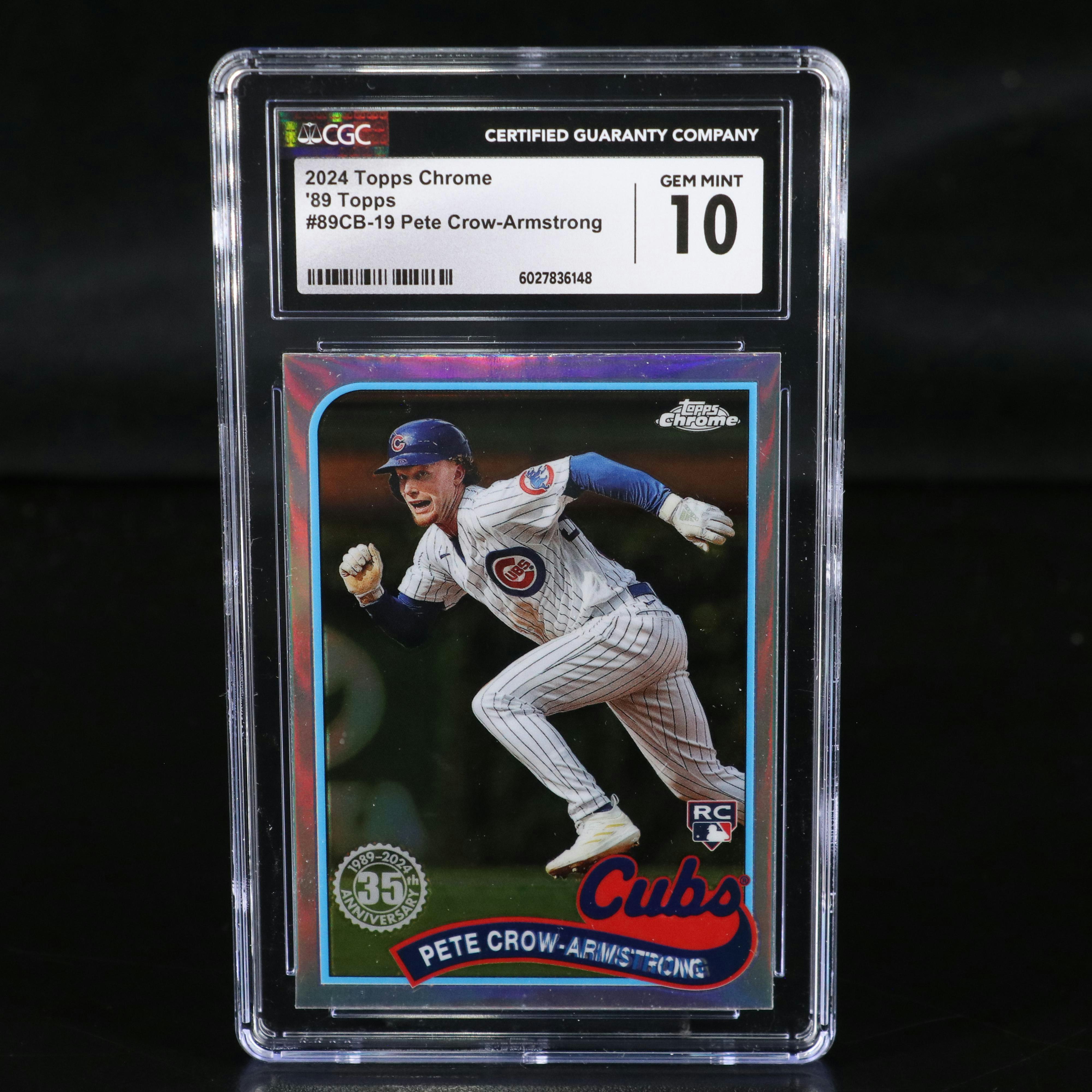 2024 Topps Chrome Pete Crow-Armstrong ‘89 Rookie Baseball Card Graded CGC 10