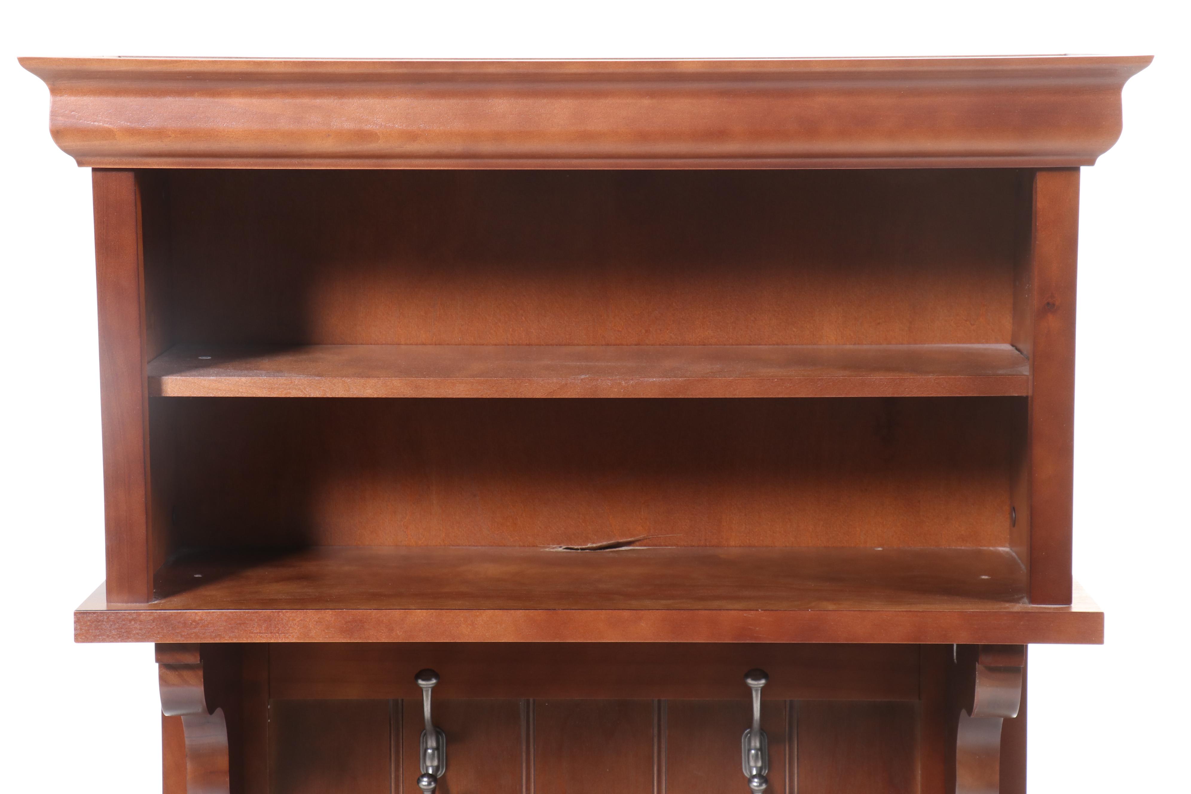 Contemporary Style Wooden Hall Tree Bench with Fabric Cushion