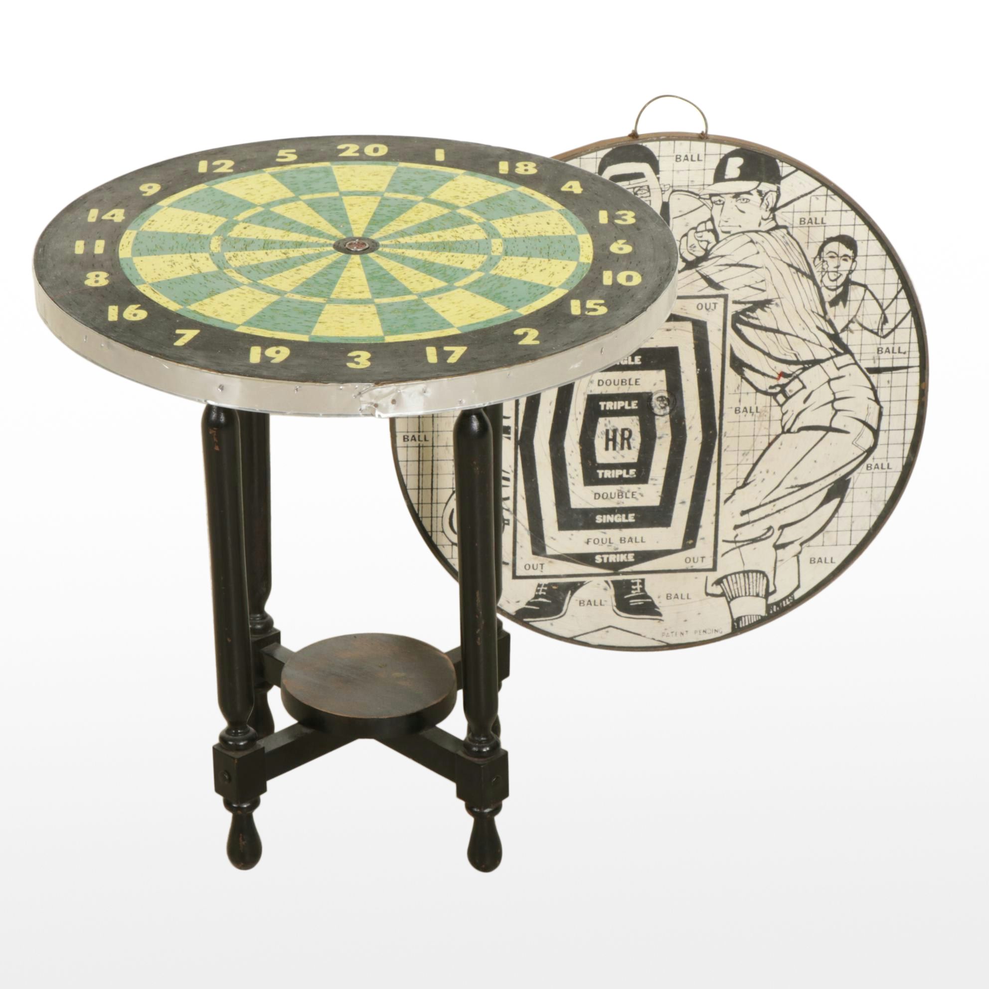 Dartboard Accent Table with Marksman Wall Hanging Dartboard