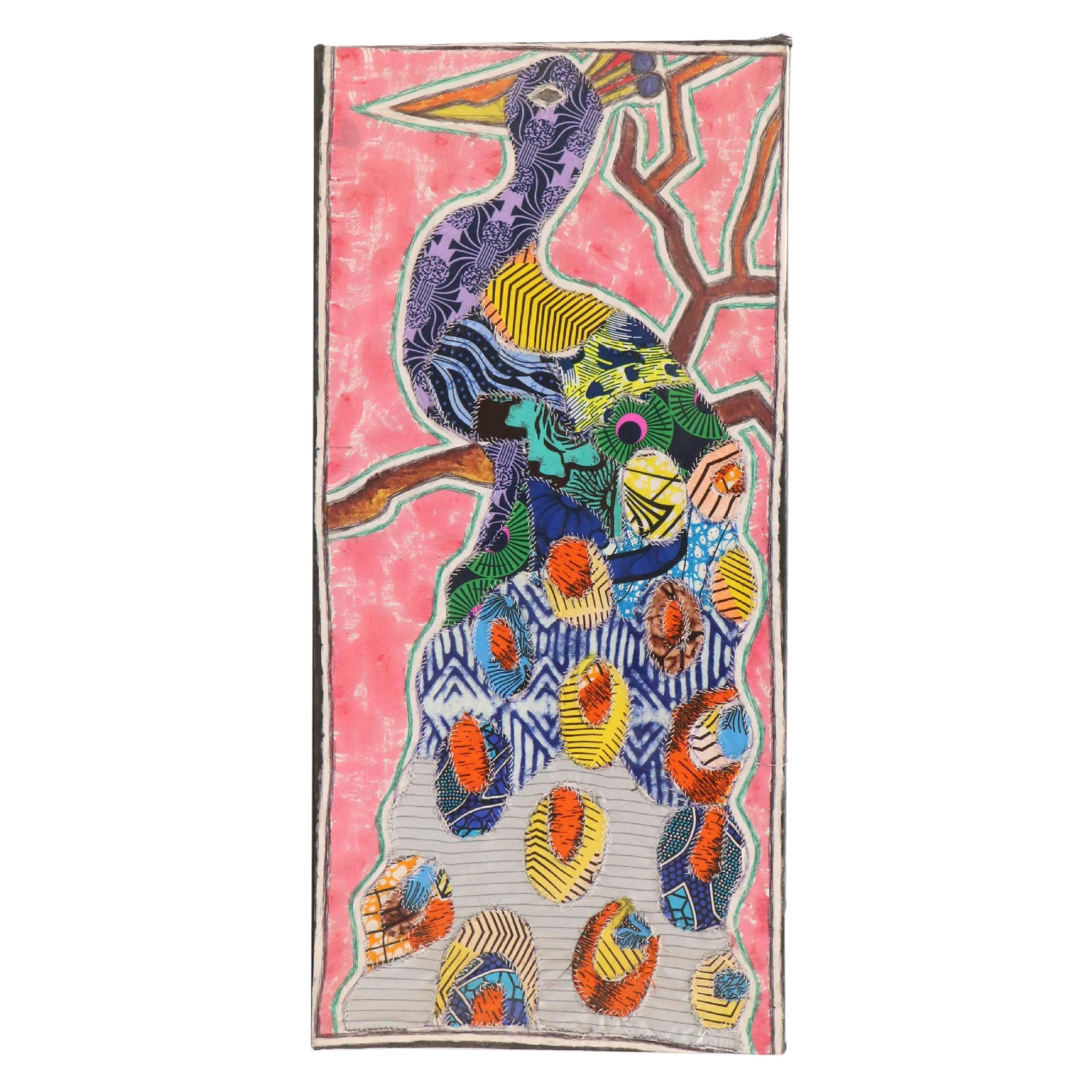 Kayode Buraimoh Stylized Mixed Media Collage "Pea-Coke.," 2024