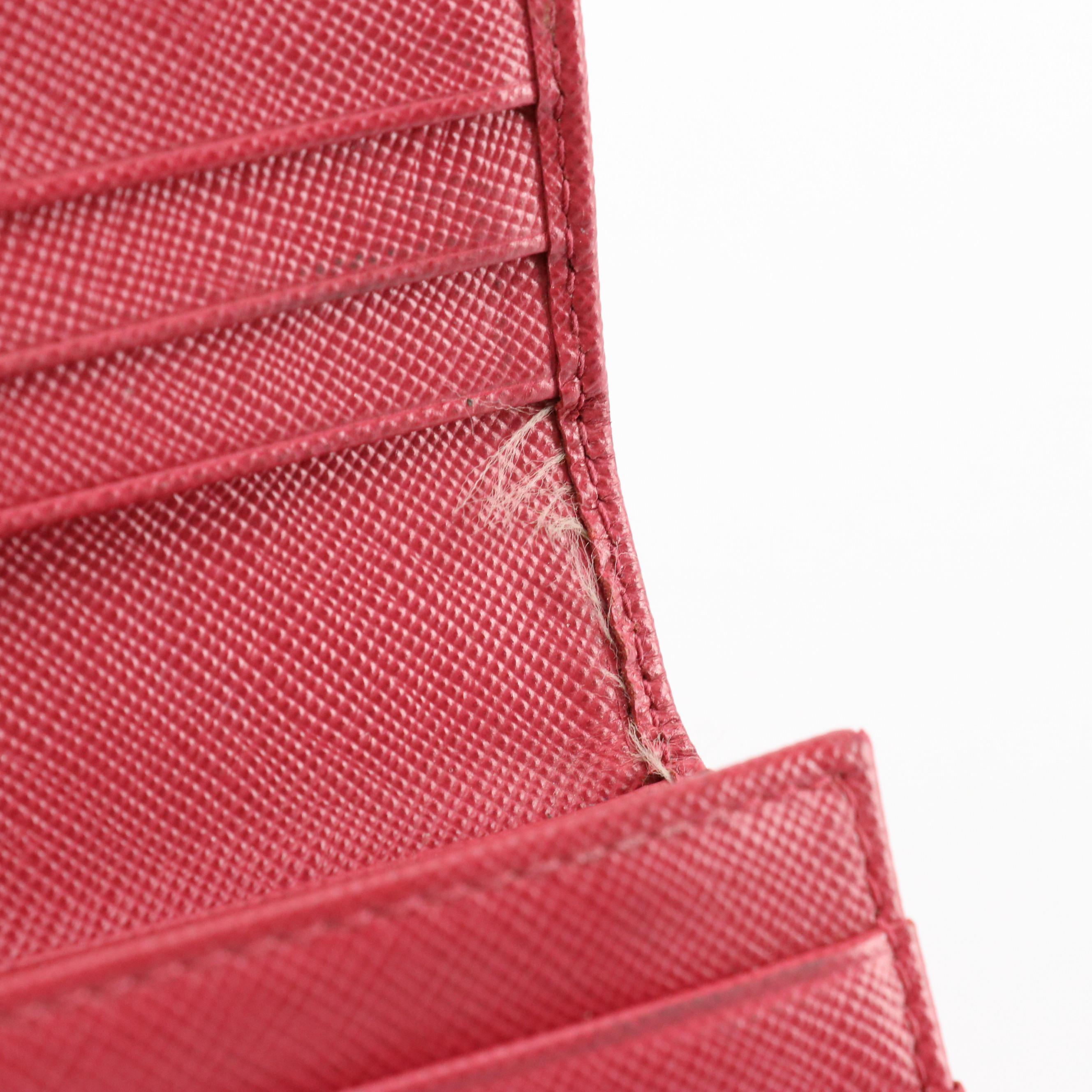 Prada Continental Wallet in Pink Saffiano Leather