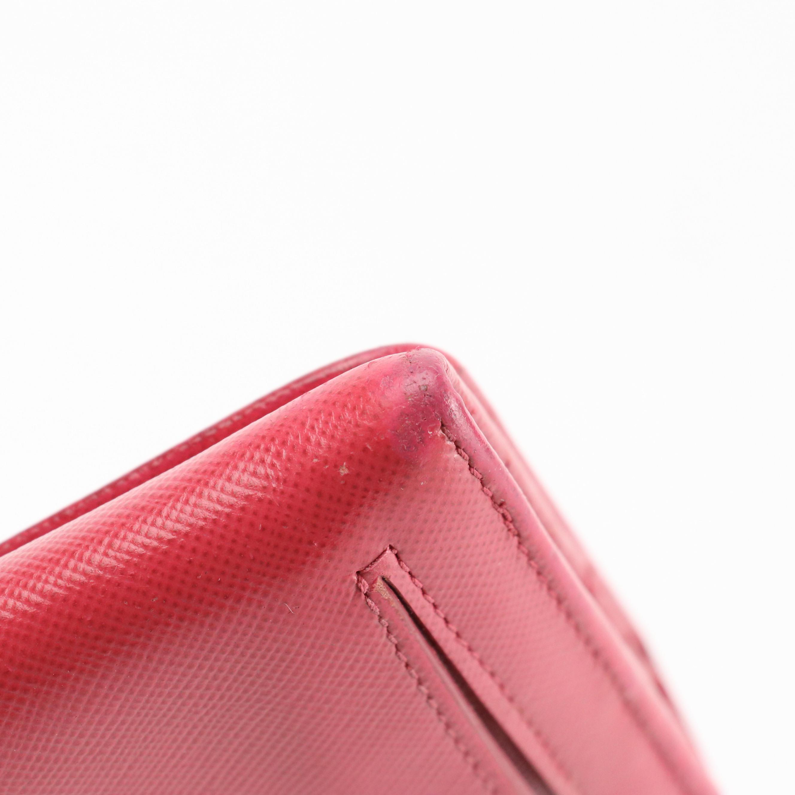 Prada Continental Wallet in Pink Saffiano Leather
