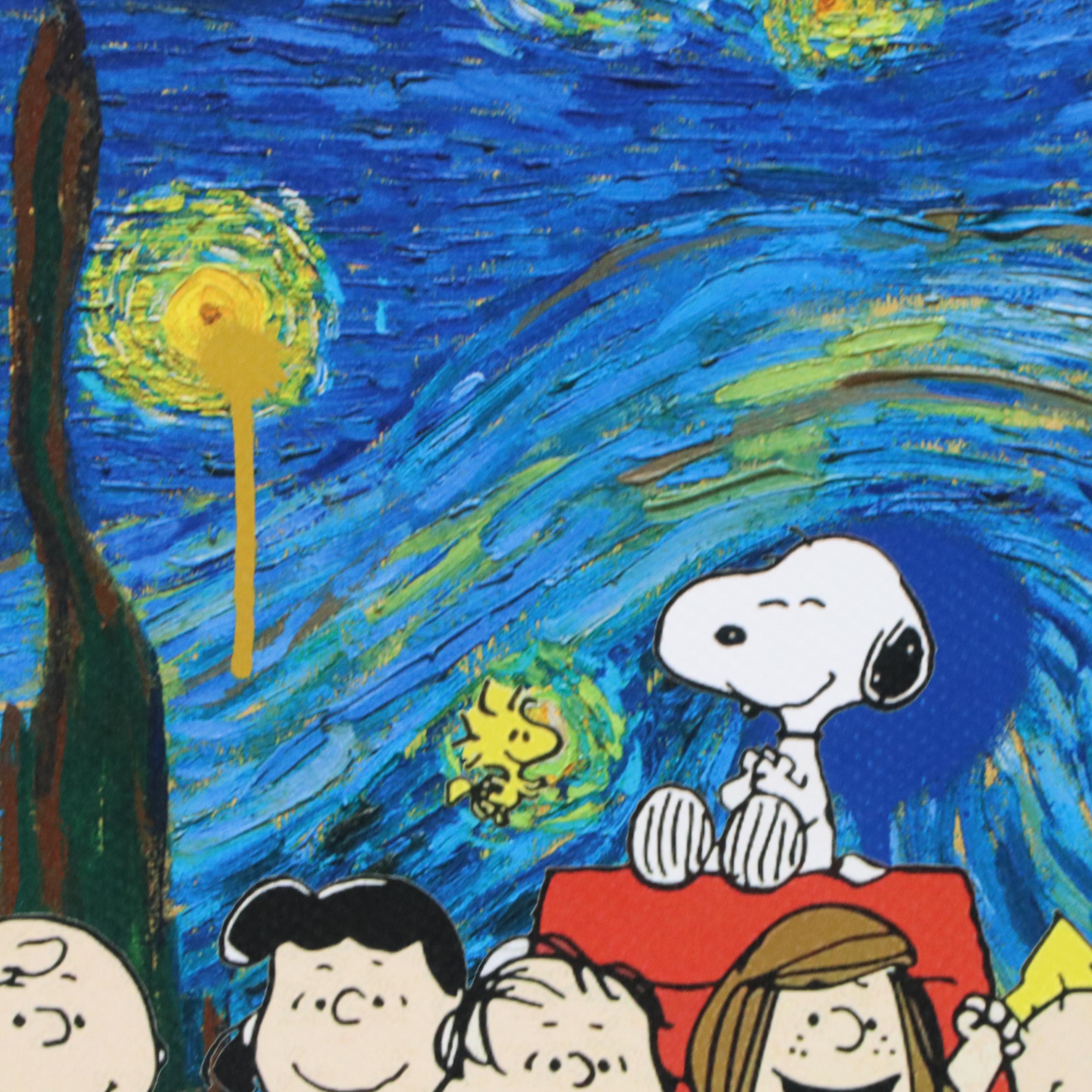 Death NYC Pop Art Graphic Print Hamage Van Gogh x Peanuts "Friends," 2025