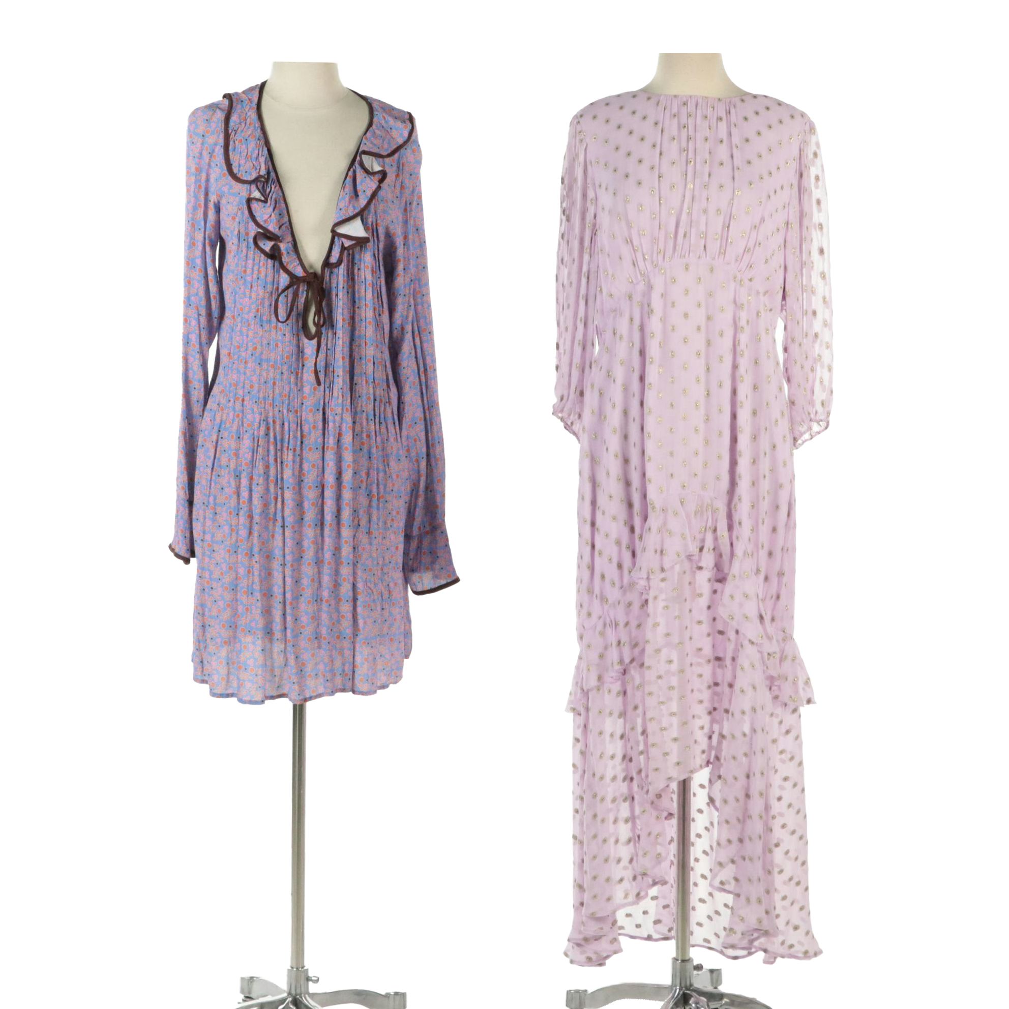 Free People Blossom Baby Mini Dress and Rixo Cheryl Polka Dot Midi Dress