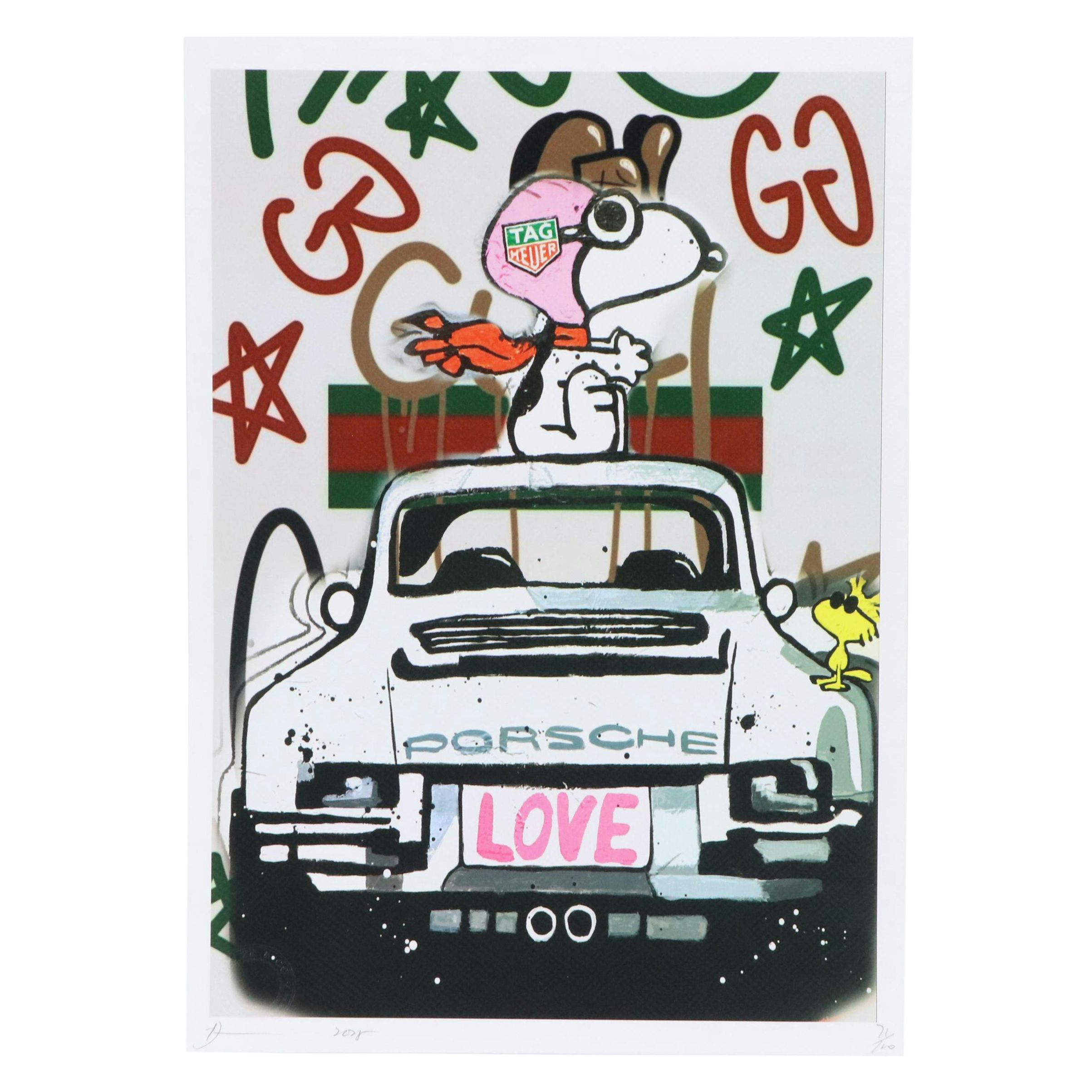 Death NYC Pop Art Graphic Print Featuring Snoopy x Porsche, 2025