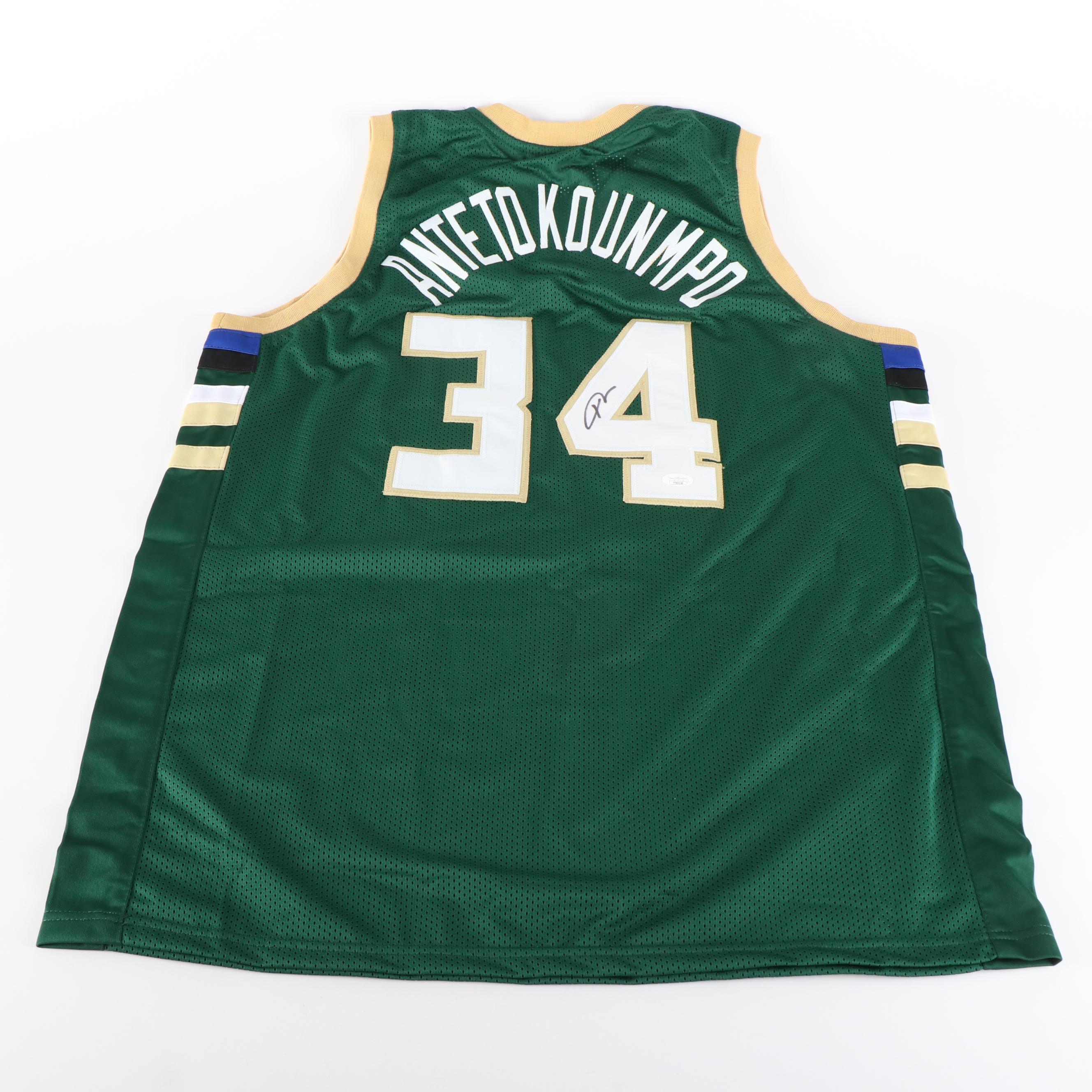 Giannis Antetokounmpo Signed Milwaukee Bucks Basketball Jersey, JSA