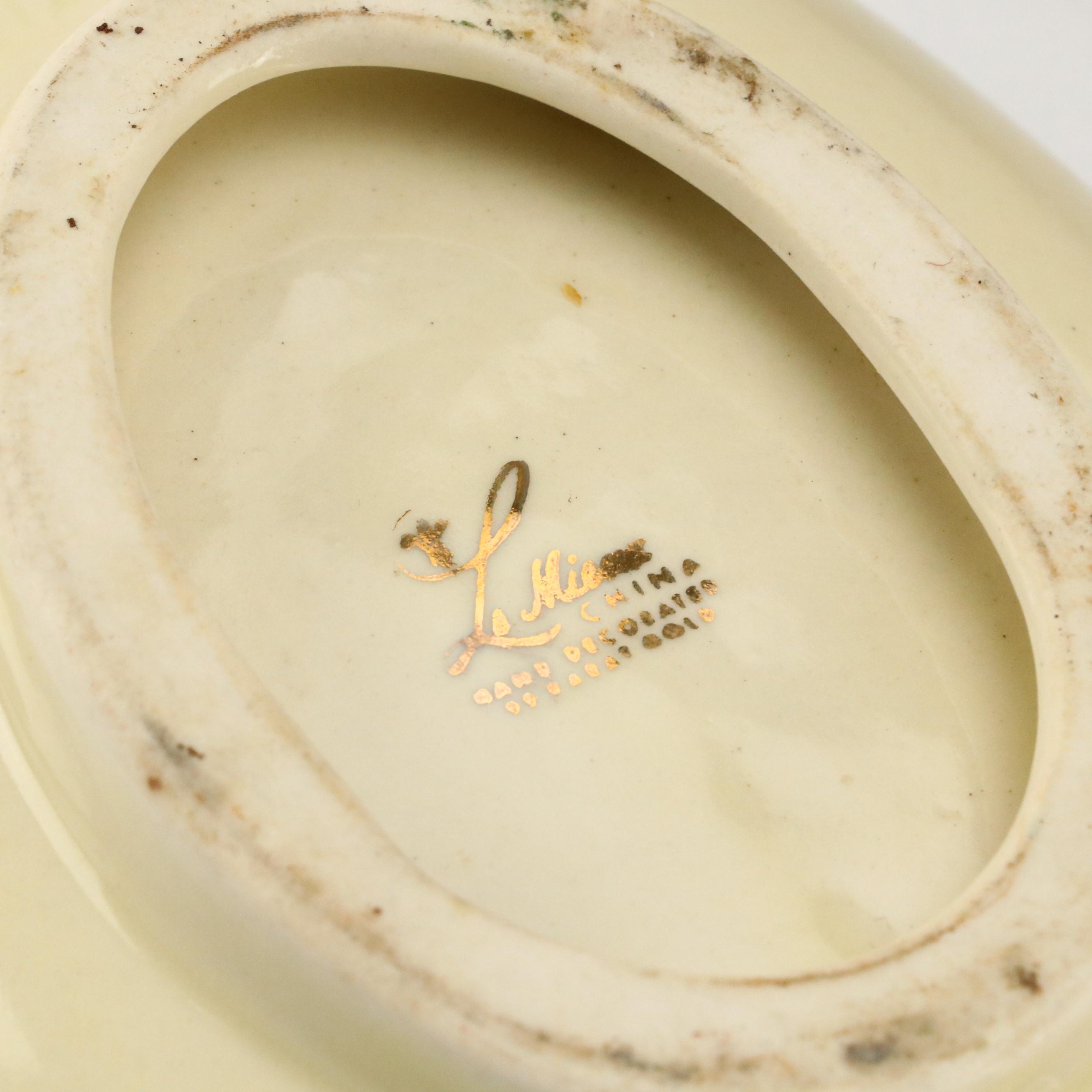 Le Mieux and Other Gilt Decorated Porcelain Dishes, Bowls, Candlesticks and More