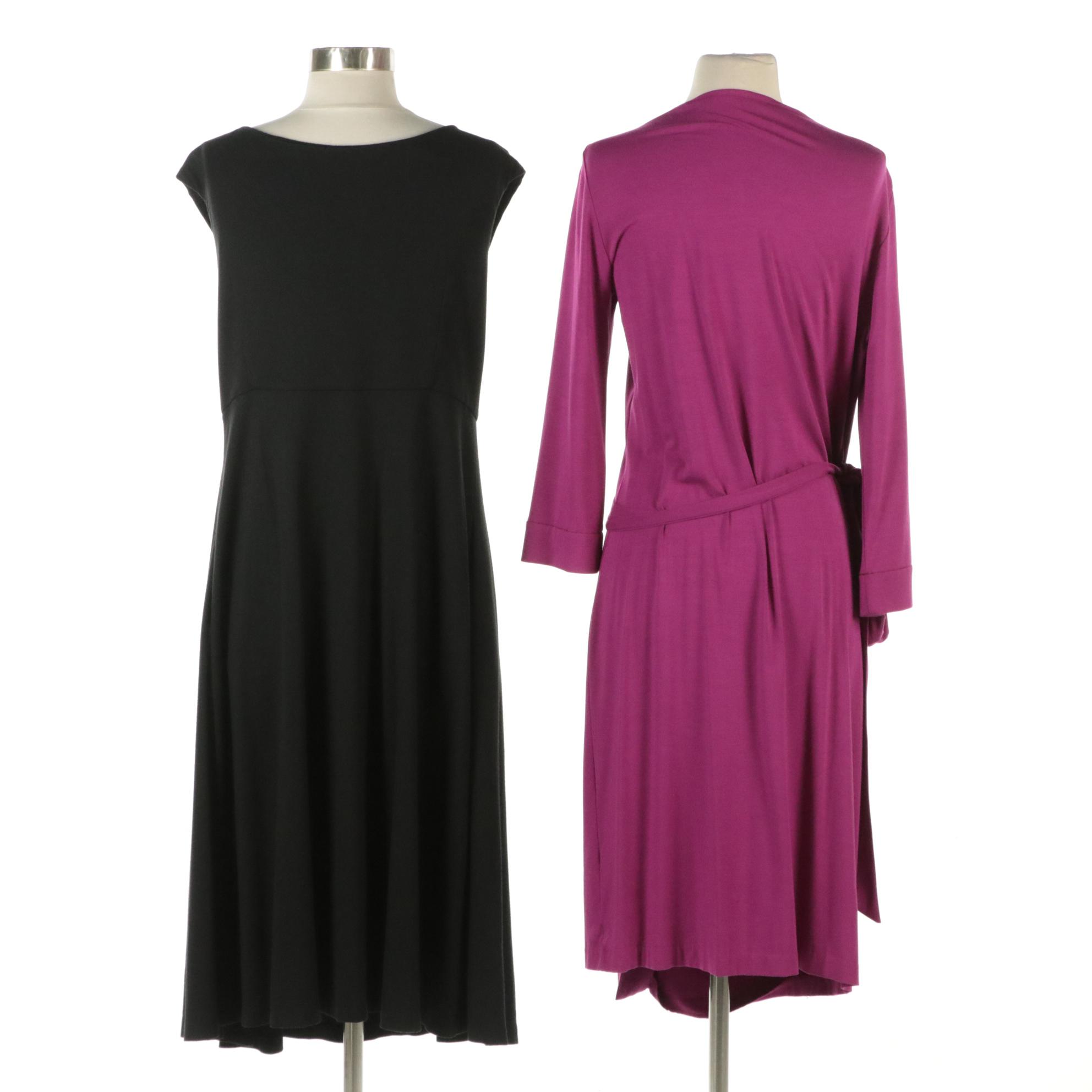 Diane Von Furstenberg New Julian Two Wrap Dress and Lafayette 148 Midi Dress