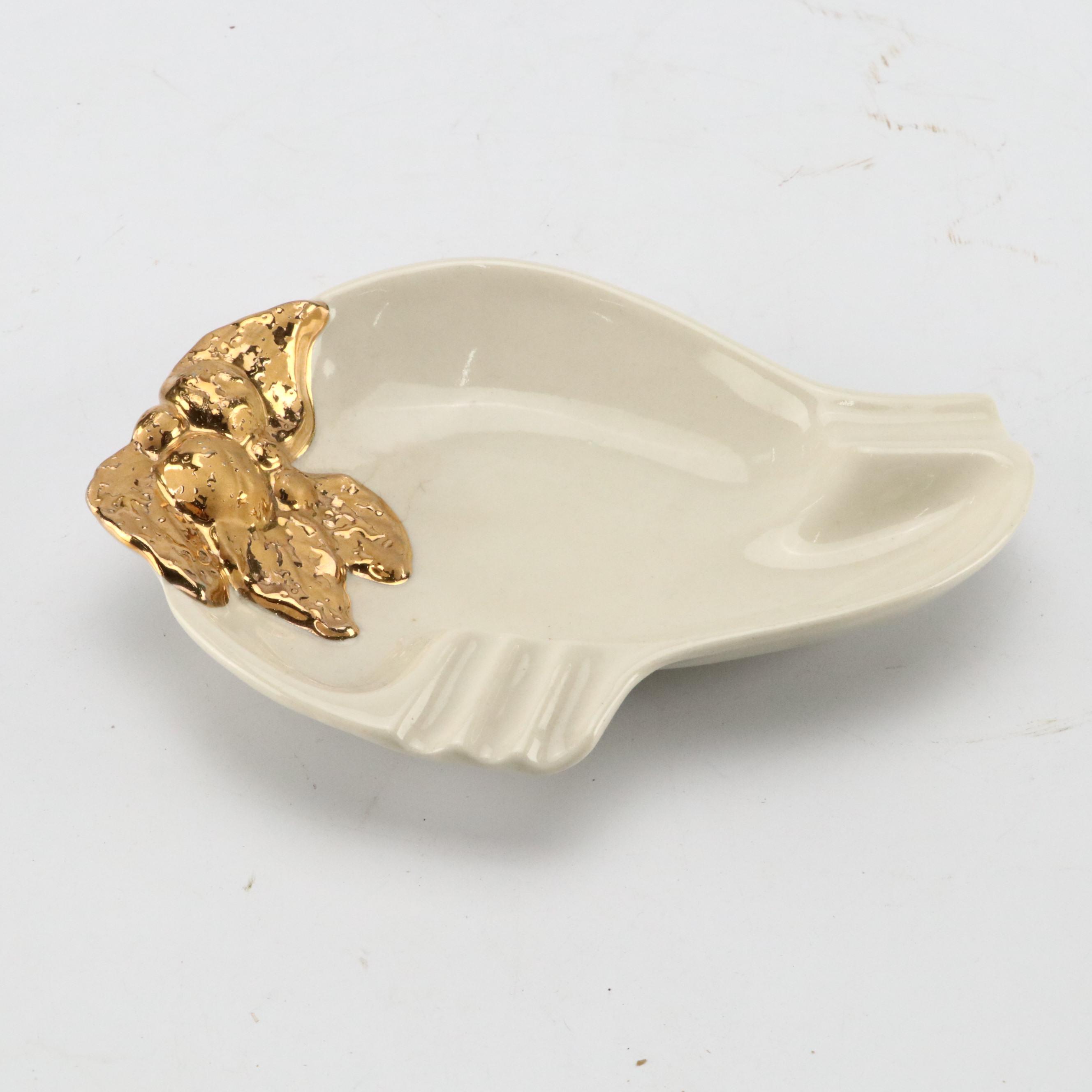 Le Mieux and Other Gilt Decorated Porcelain Dishes, Bowls, Candlesticks and More