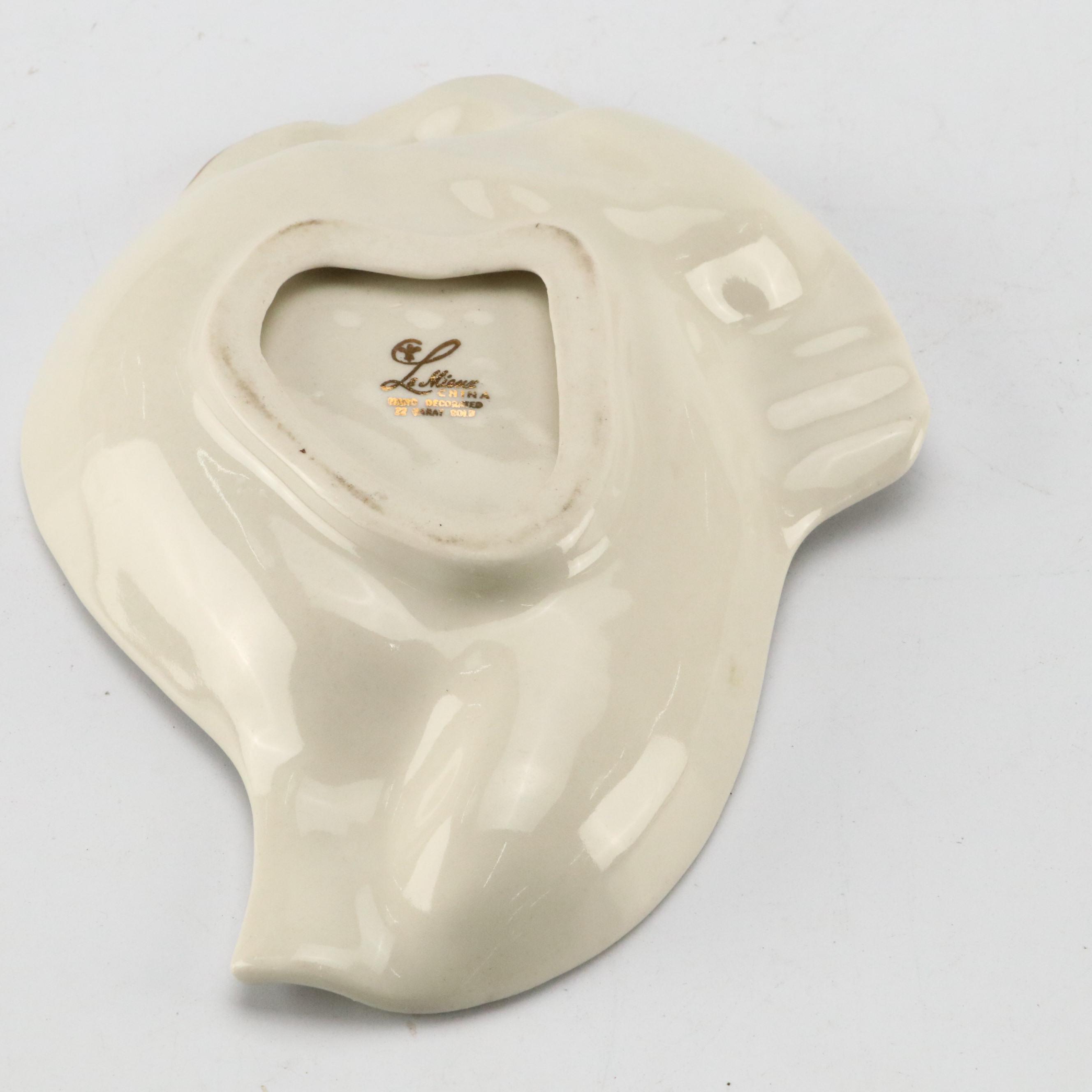 Le Mieux and Other Gilt Decorated Porcelain Dishes, Bowls, Candlesticks and More