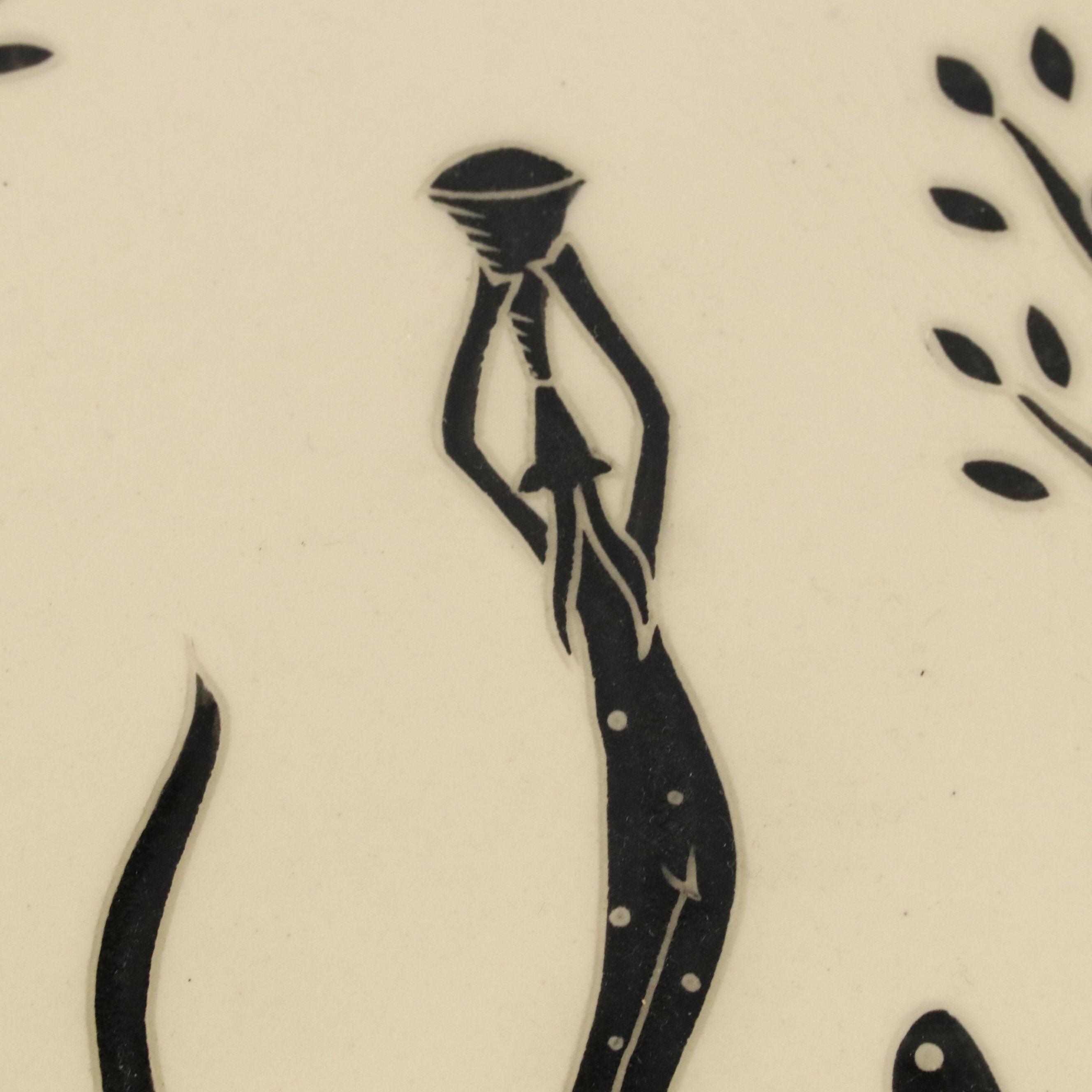 Reiko Miyagi Studio Art Pottery Footed Plate