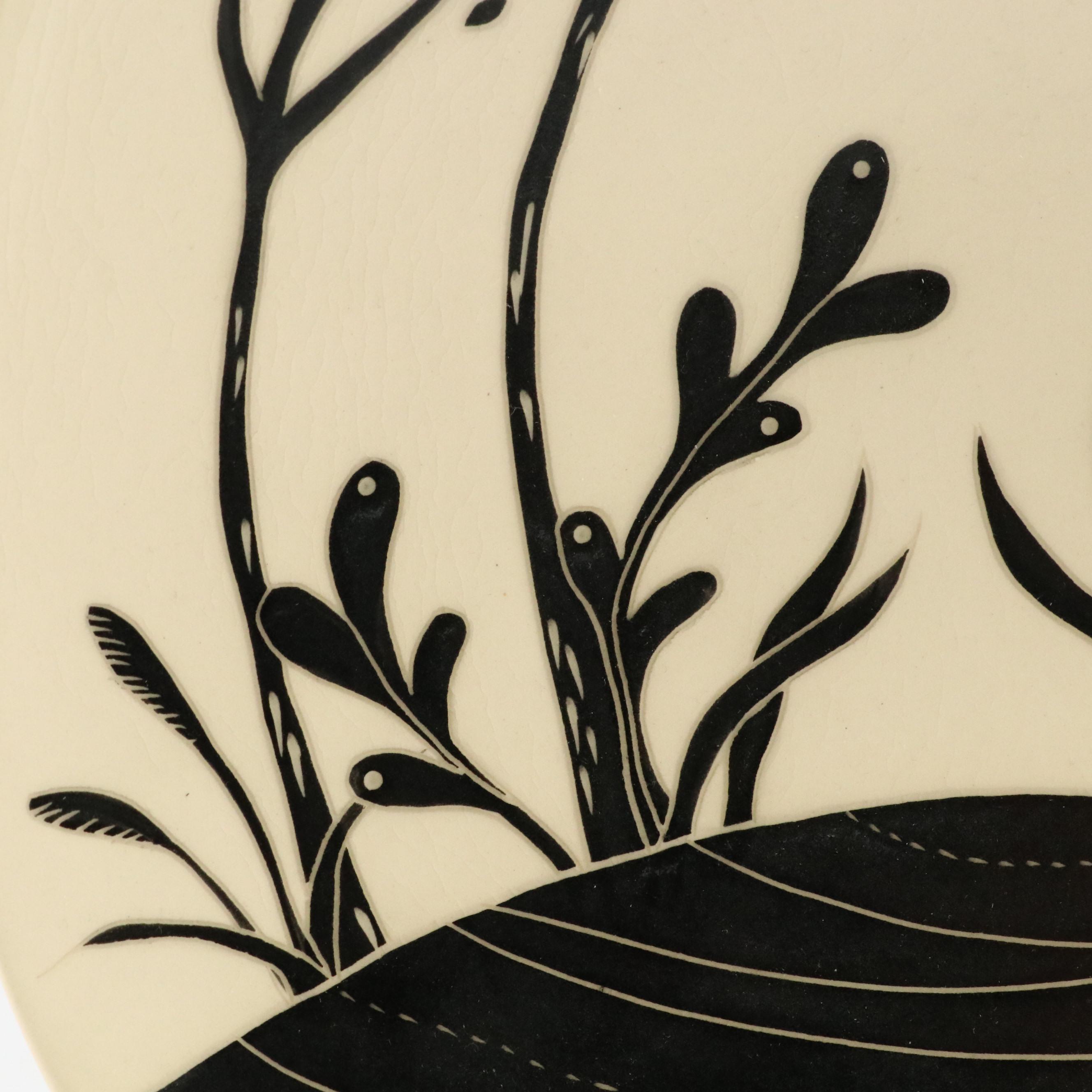 Reiko Miyagi Studio Art Pottery Footed Plate