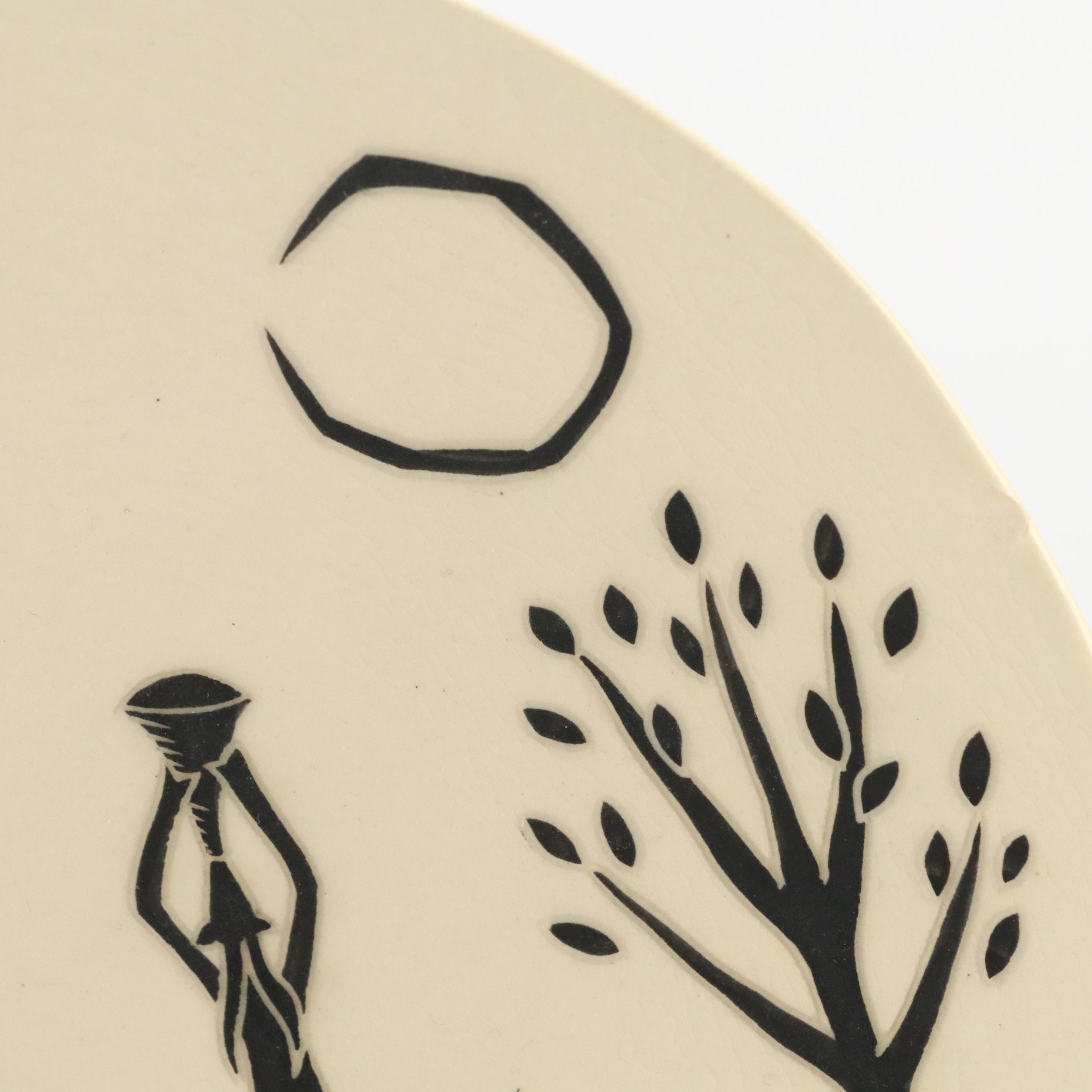 Reiko Miyagi Studio Art Pottery Footed Plate