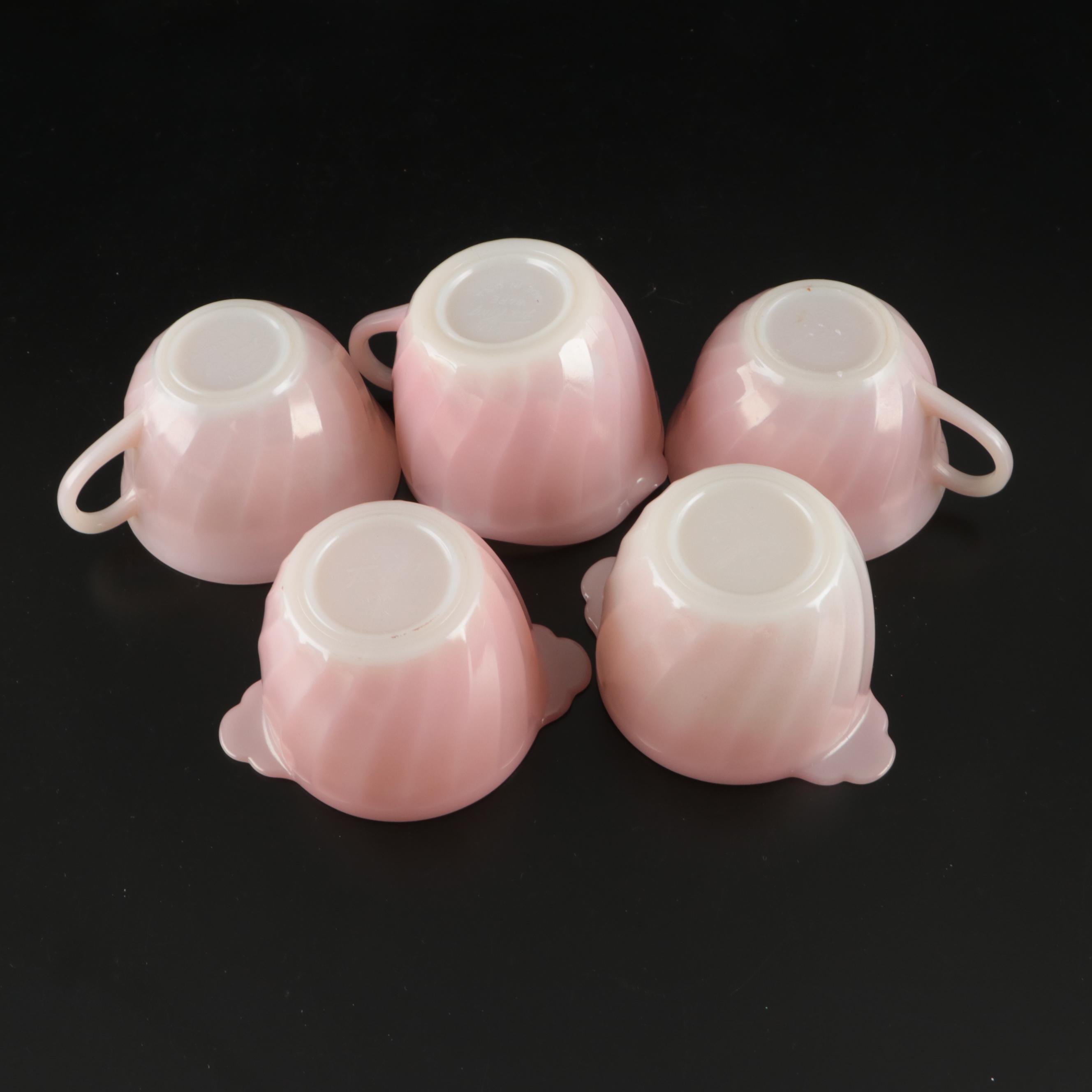 Fire-King and Pyrex Glass Teacups, Saucers, Sugar Bowls, and Creamers