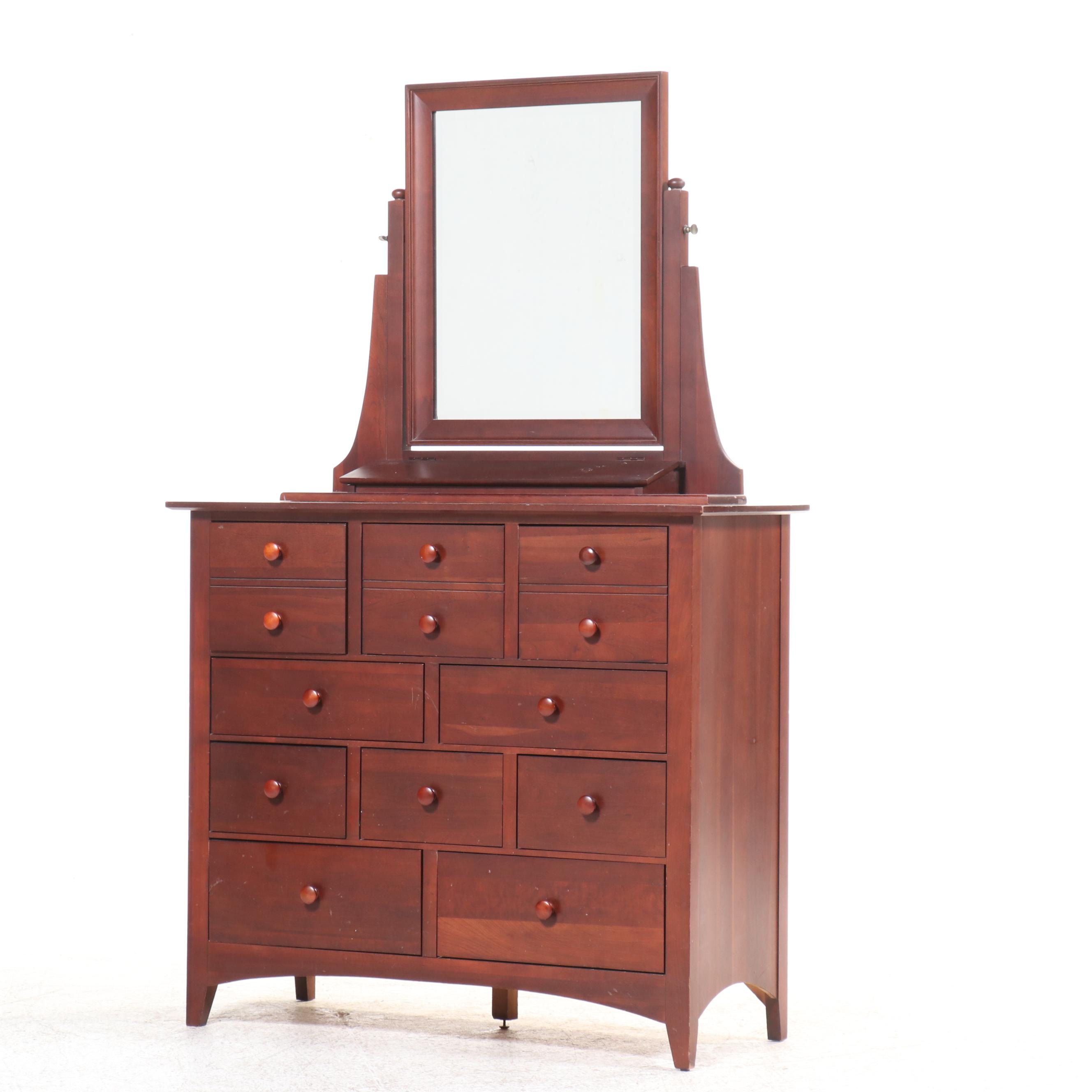 Kincaid Gathering House Cherry Ten-Drawer Dresser with Pair of Nightstands