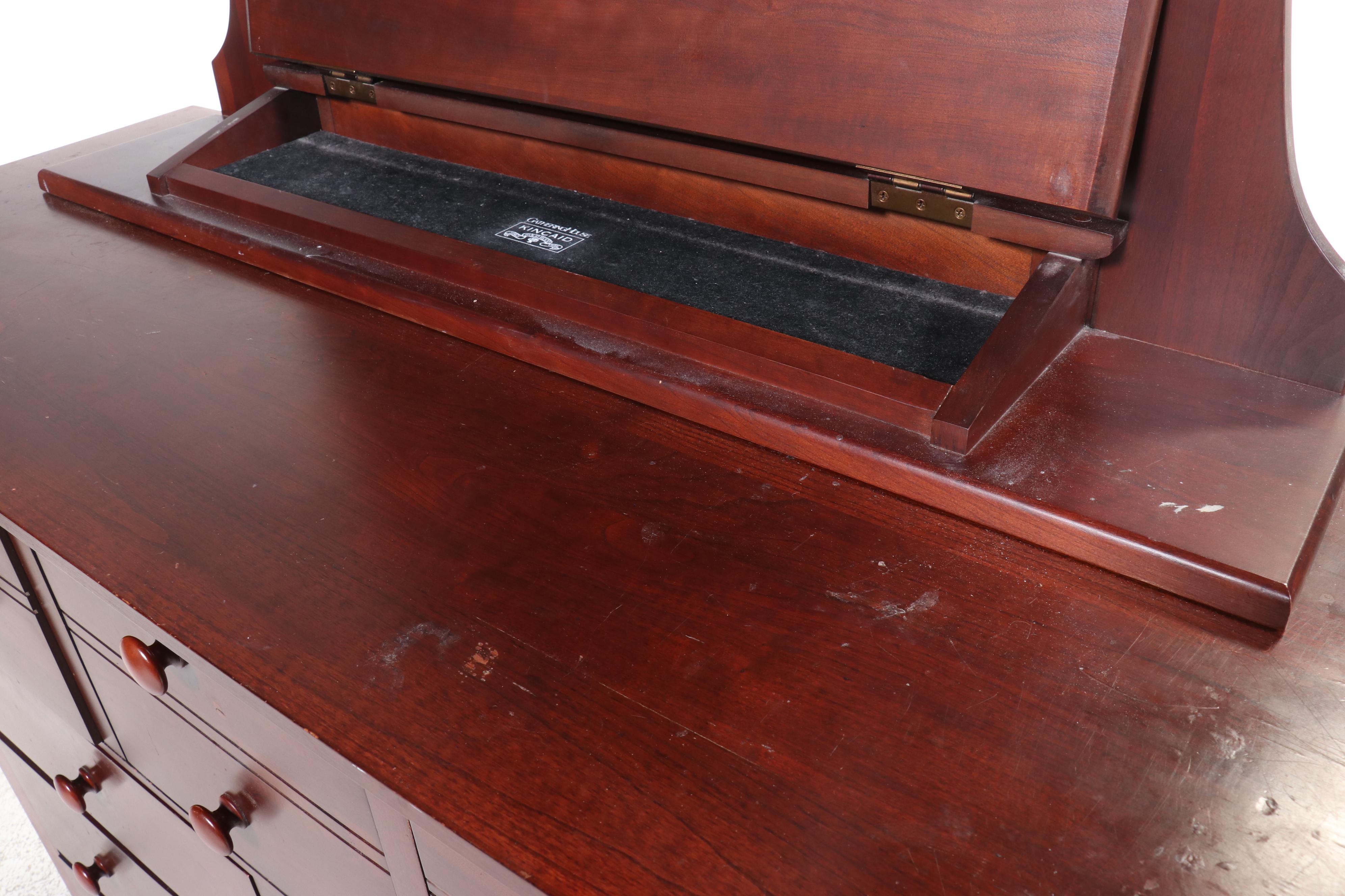 Kincaid Gathering House Cherry Ten-Drawer Dresser with Pair of Nightstands