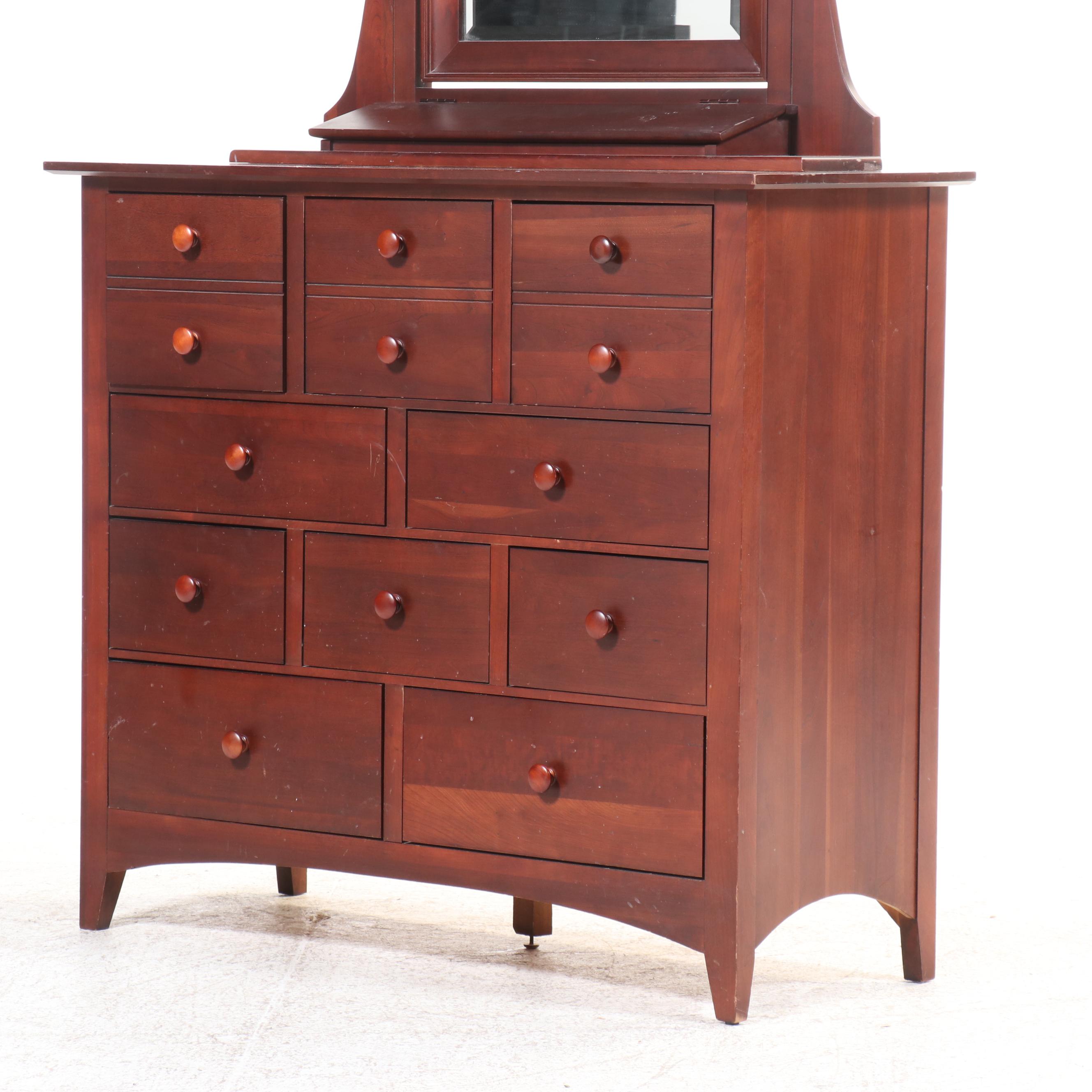 Kincaid Gathering House Cherry Ten-Drawer Dresser with Pair of Nightstands