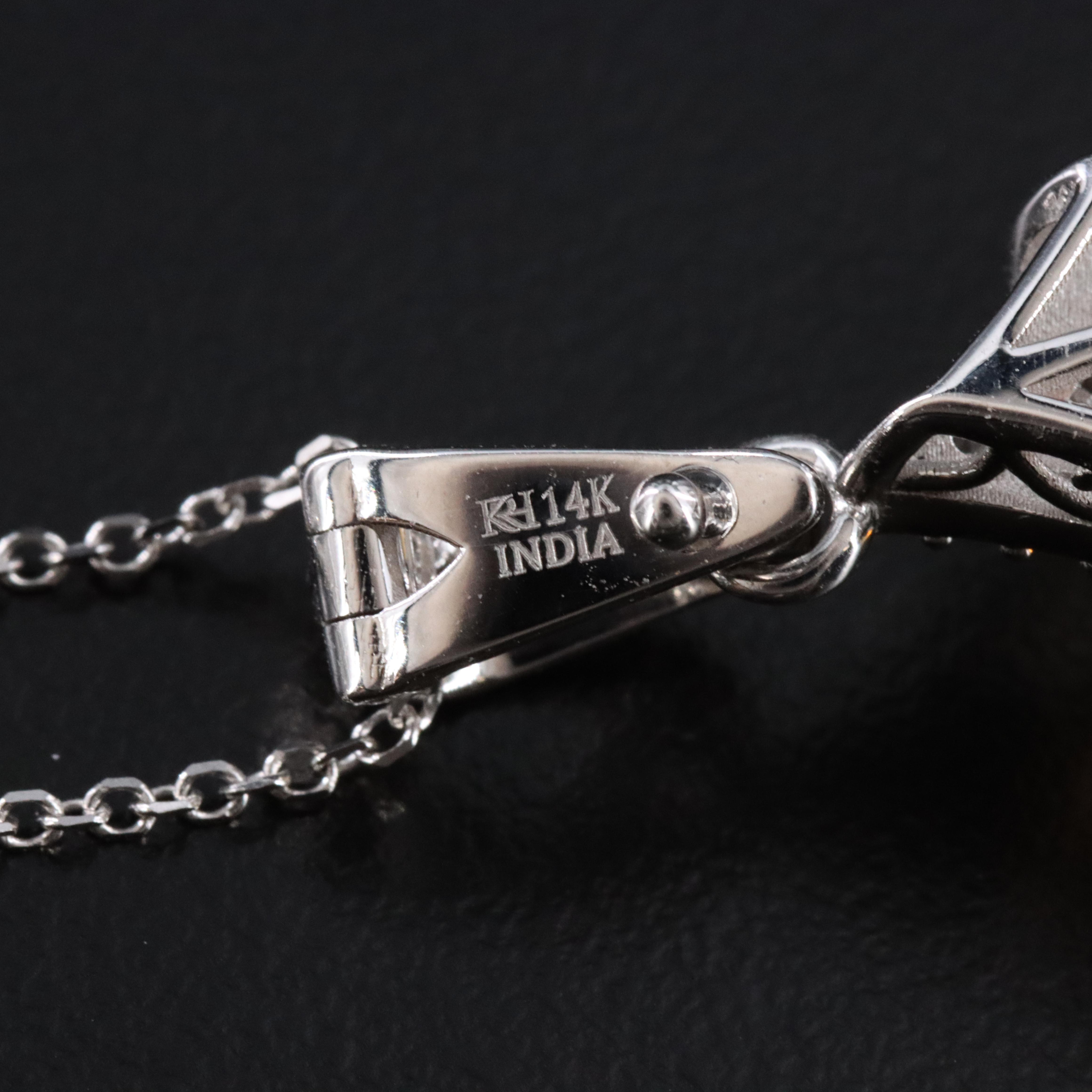 14K Opal and Diamond Enhancer Pendant Necklace