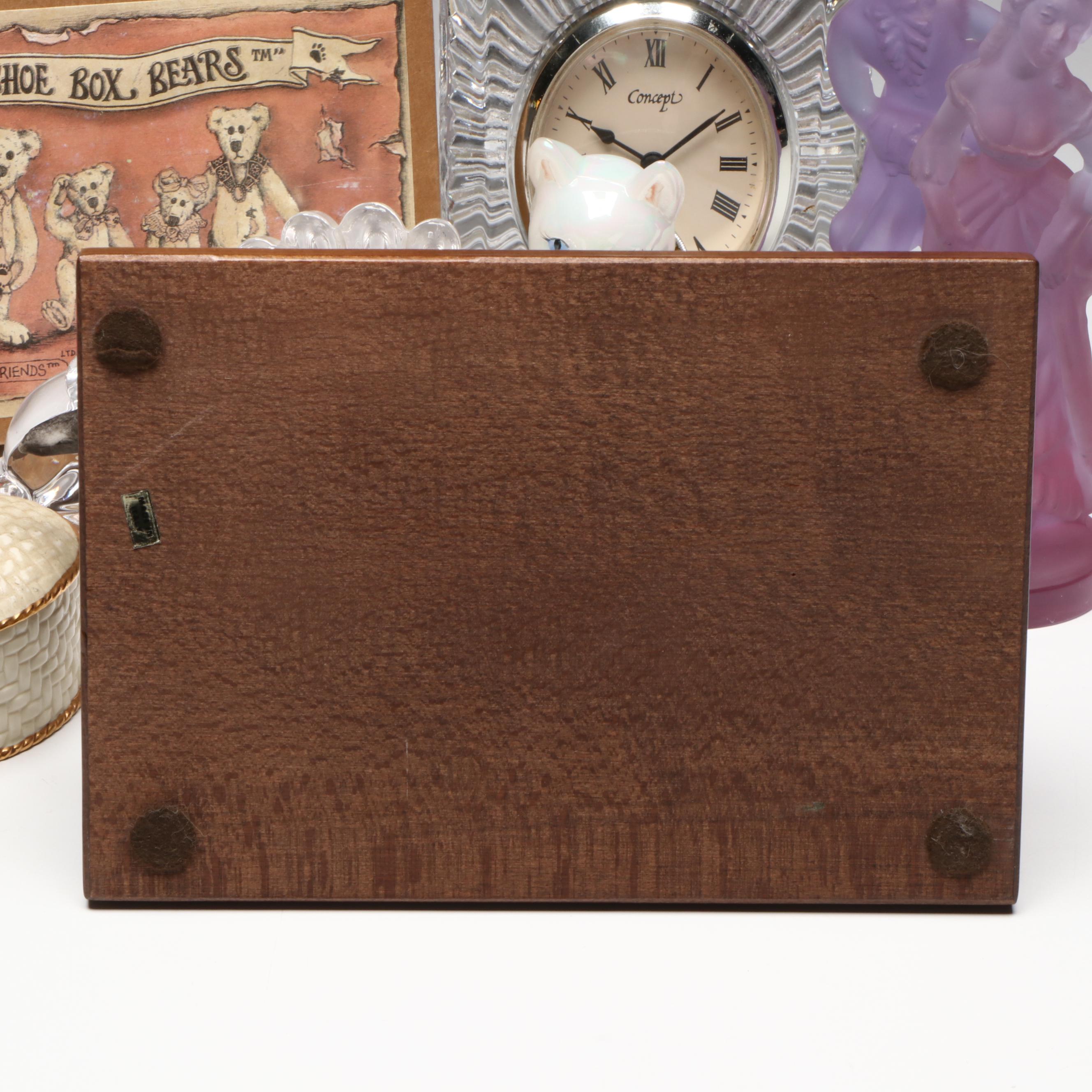 Giuseppe Armani and Fenton Cat Figurines with Clocks, Box and More