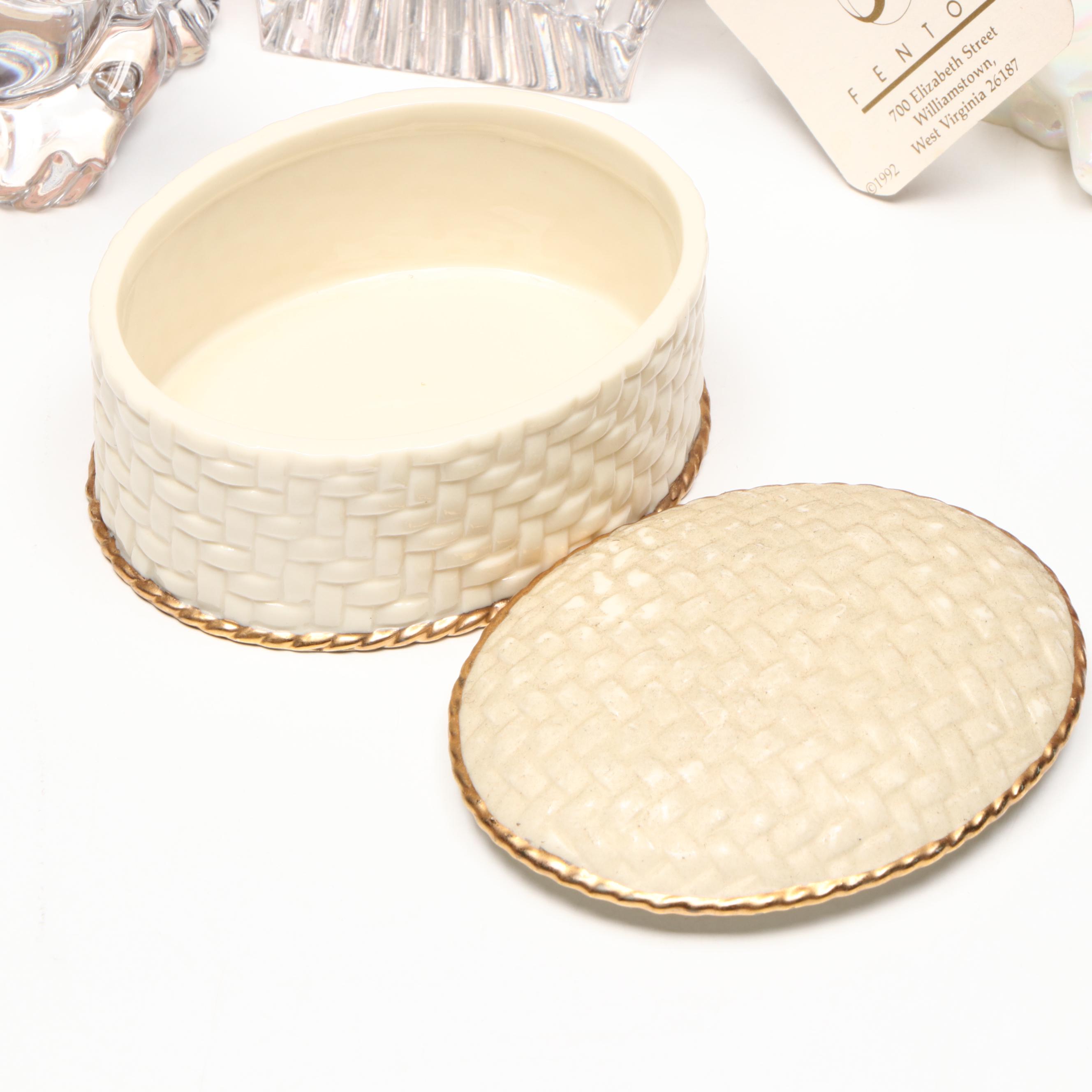 Giuseppe Armani and Fenton Cat Figurines with Clocks, Box and More