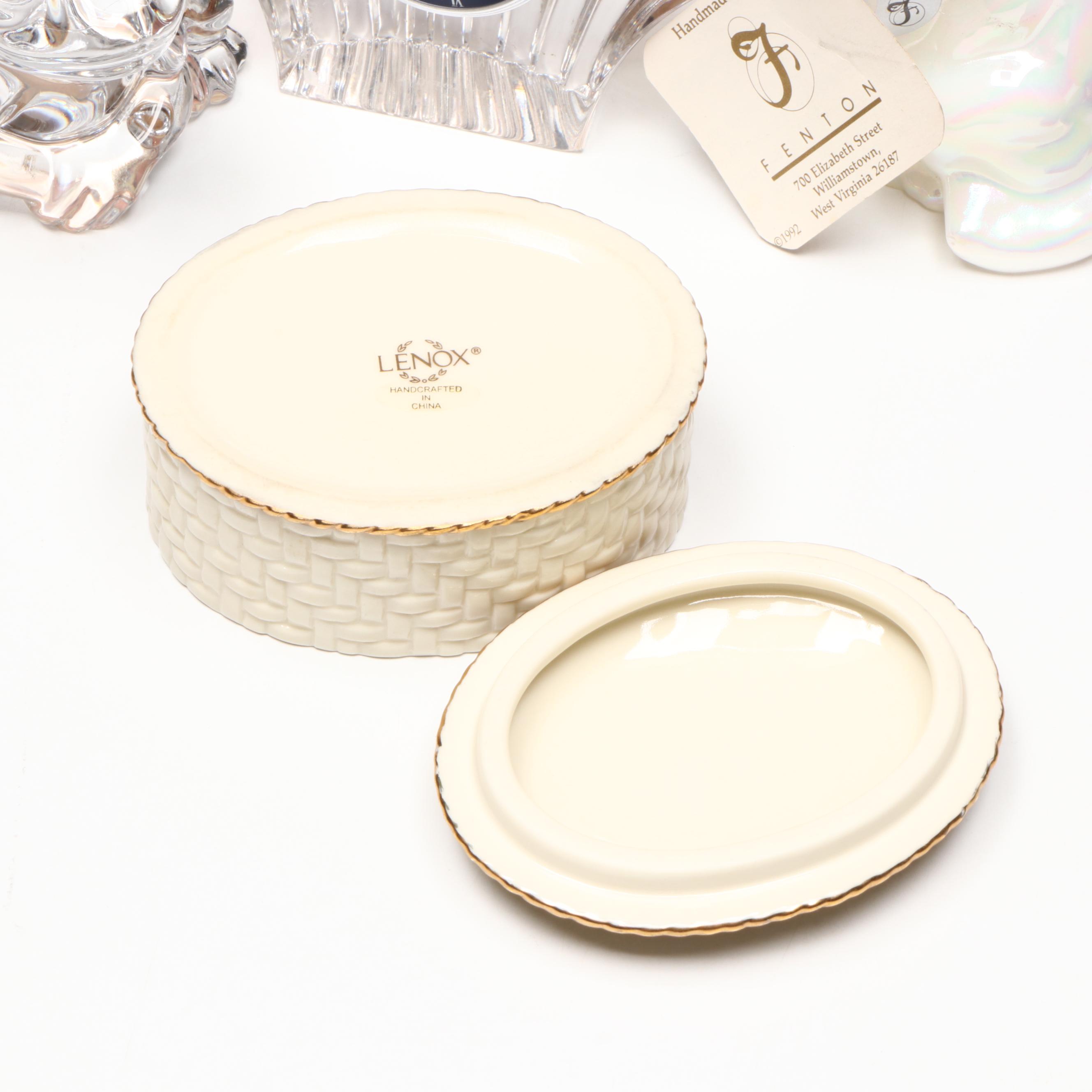 Giuseppe Armani and Fenton Cat Figurines with Clocks, Box and More