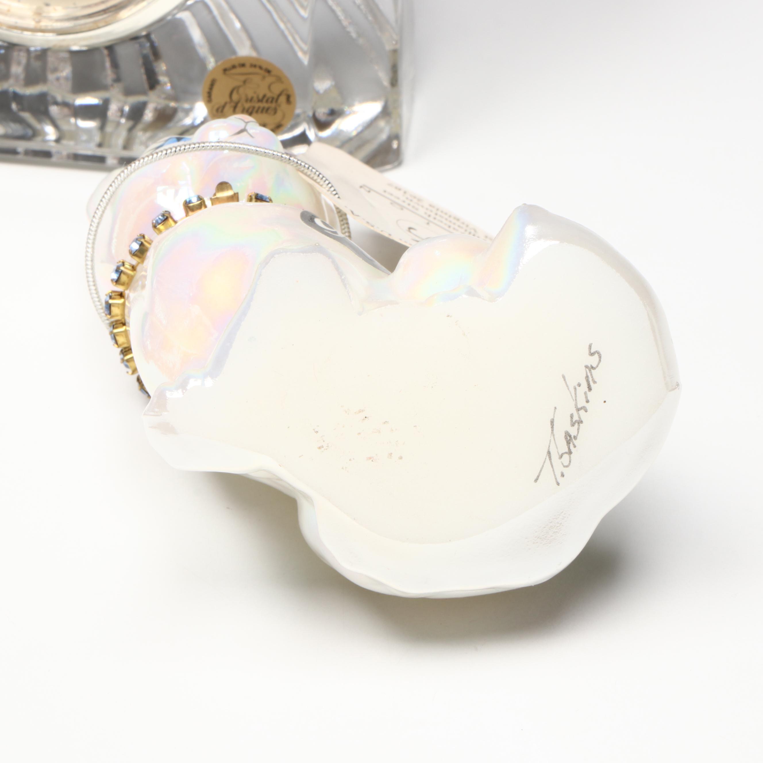 Giuseppe Armani and Fenton Cat Figurines with Clocks, Box and More