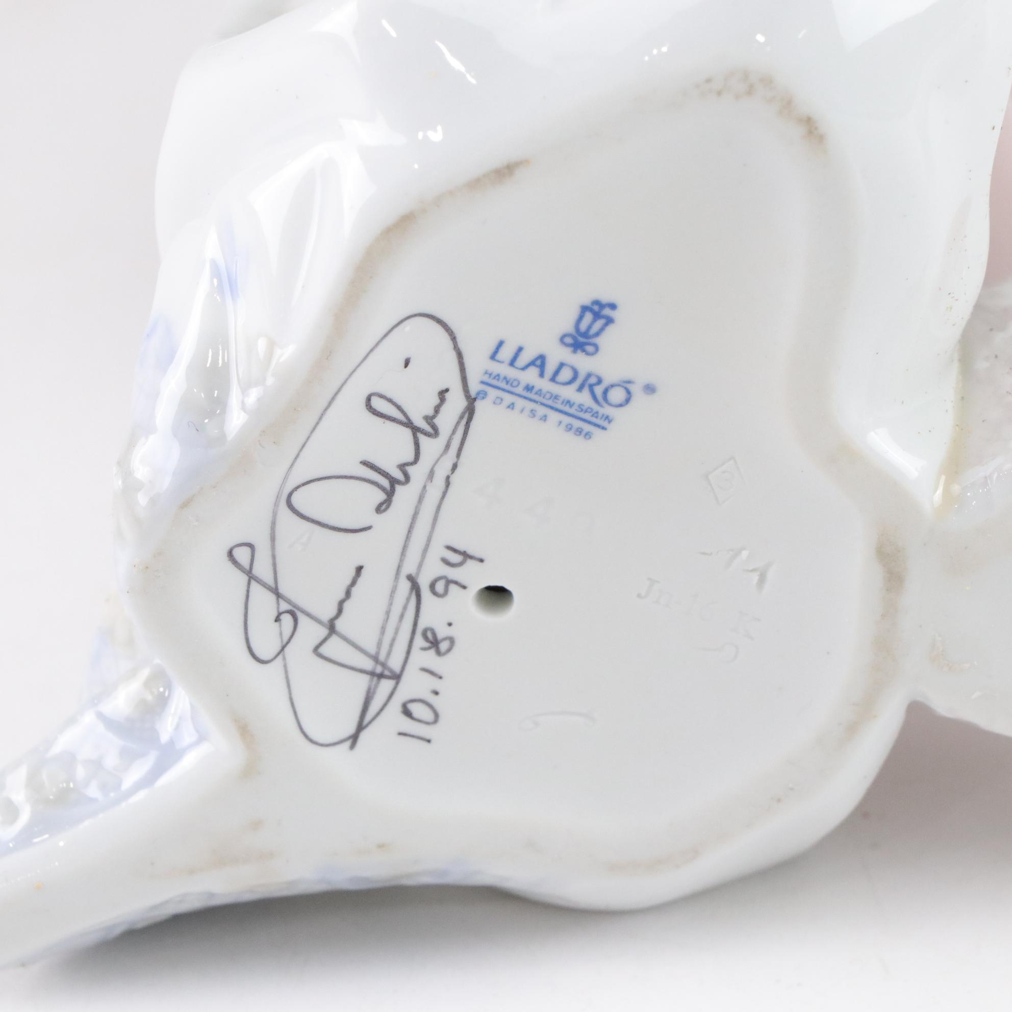 Lladró Artist Signed "Good Night" with "Tender Dreams" Porcelain Figurines, 1994