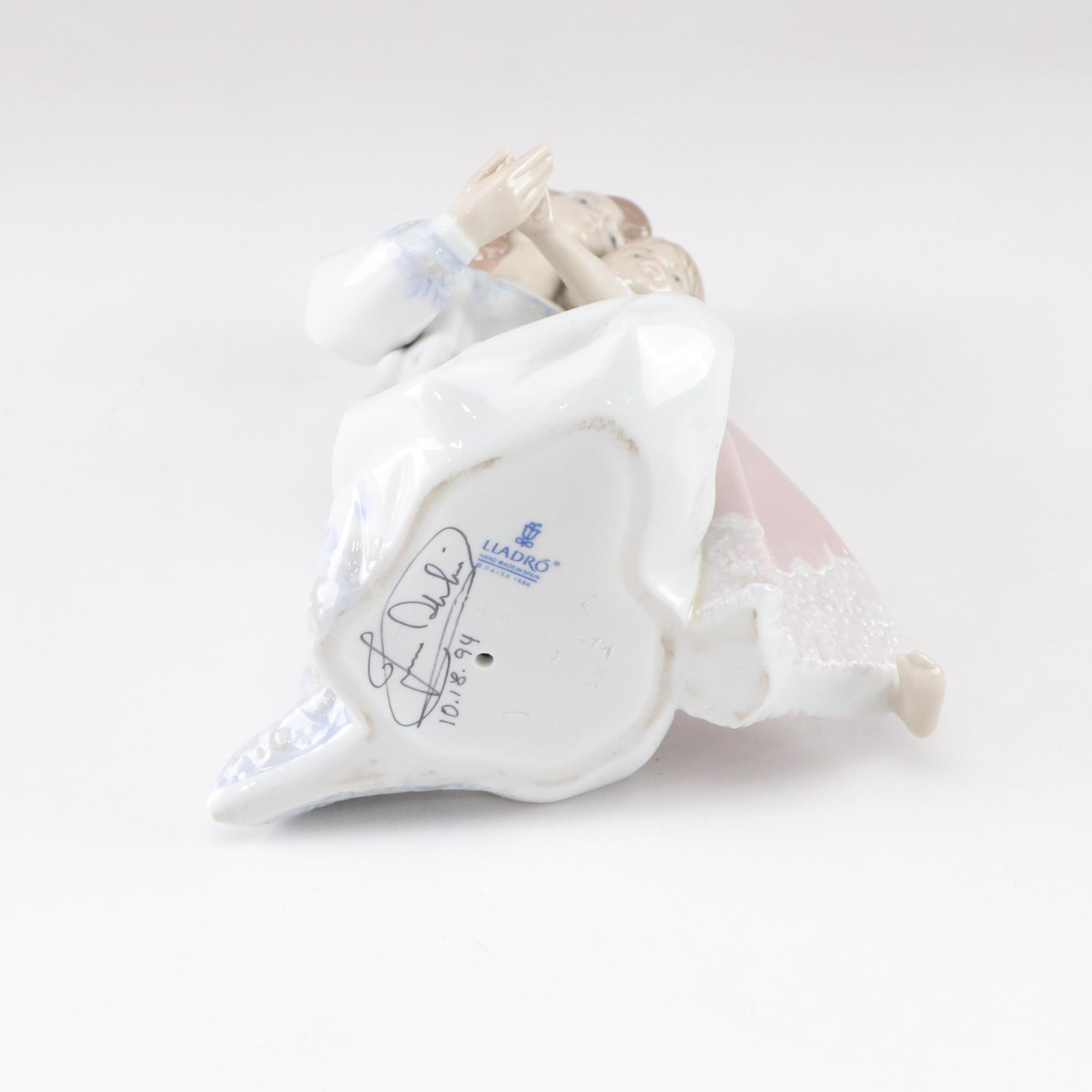 Lladró Artist Signed "Good Night" with "Tender Dreams" Porcelain Figurines, 1994