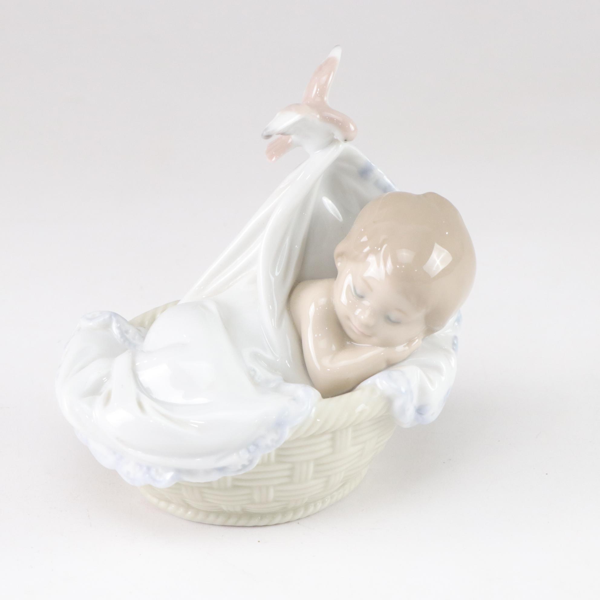 Lladró Artist Signed "Good Night" with "Tender Dreams" Porcelain Figurines, 1994