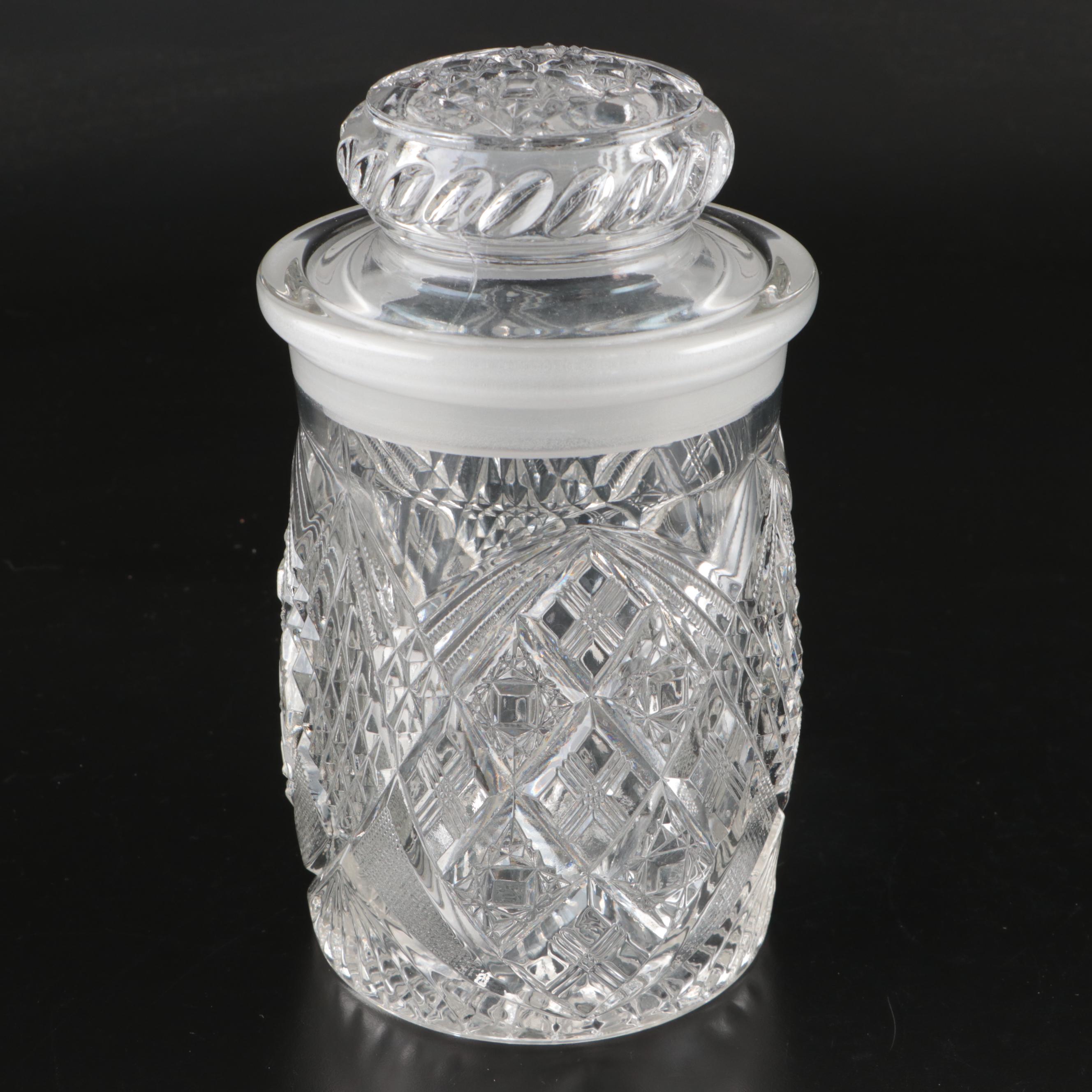 American Brilliant Cut Glass Bowl and Tobacco Jar